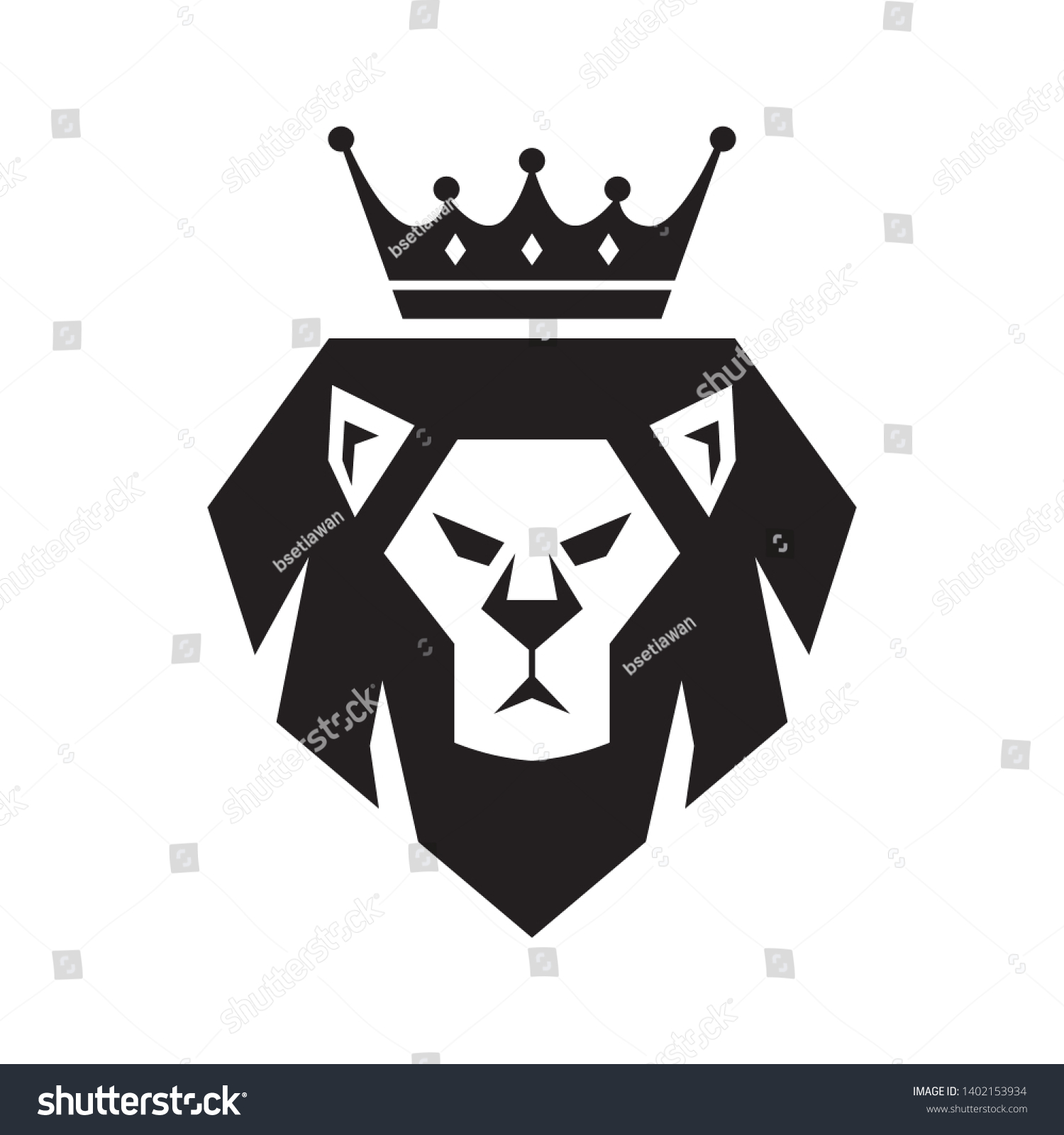 Animal Lion Logo Design Vector Face Stock Vector (Royalty Free ...