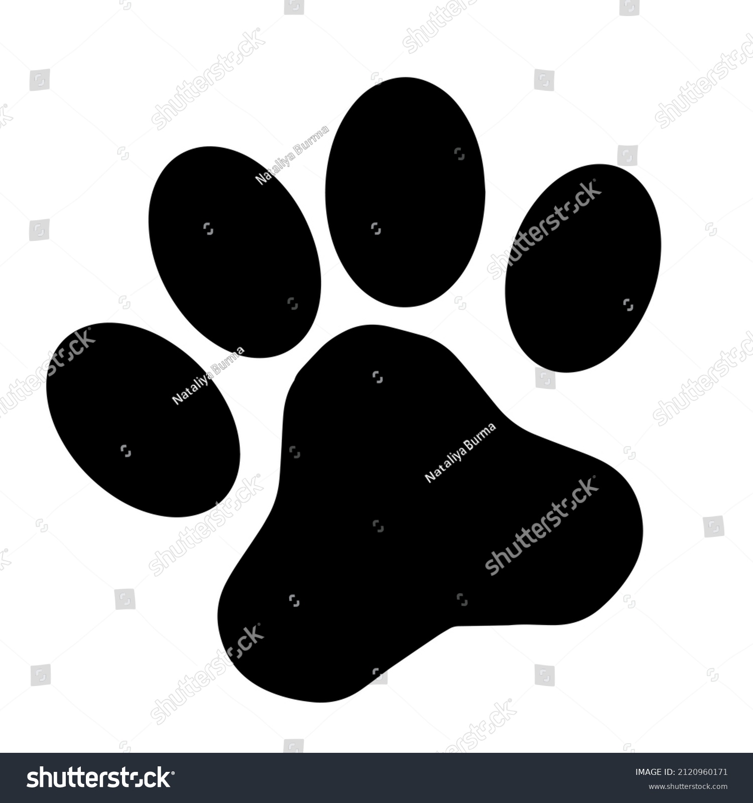 Animal Love Symbol Paw Print Heart Stock Vector (Royalty Free) 2120960171