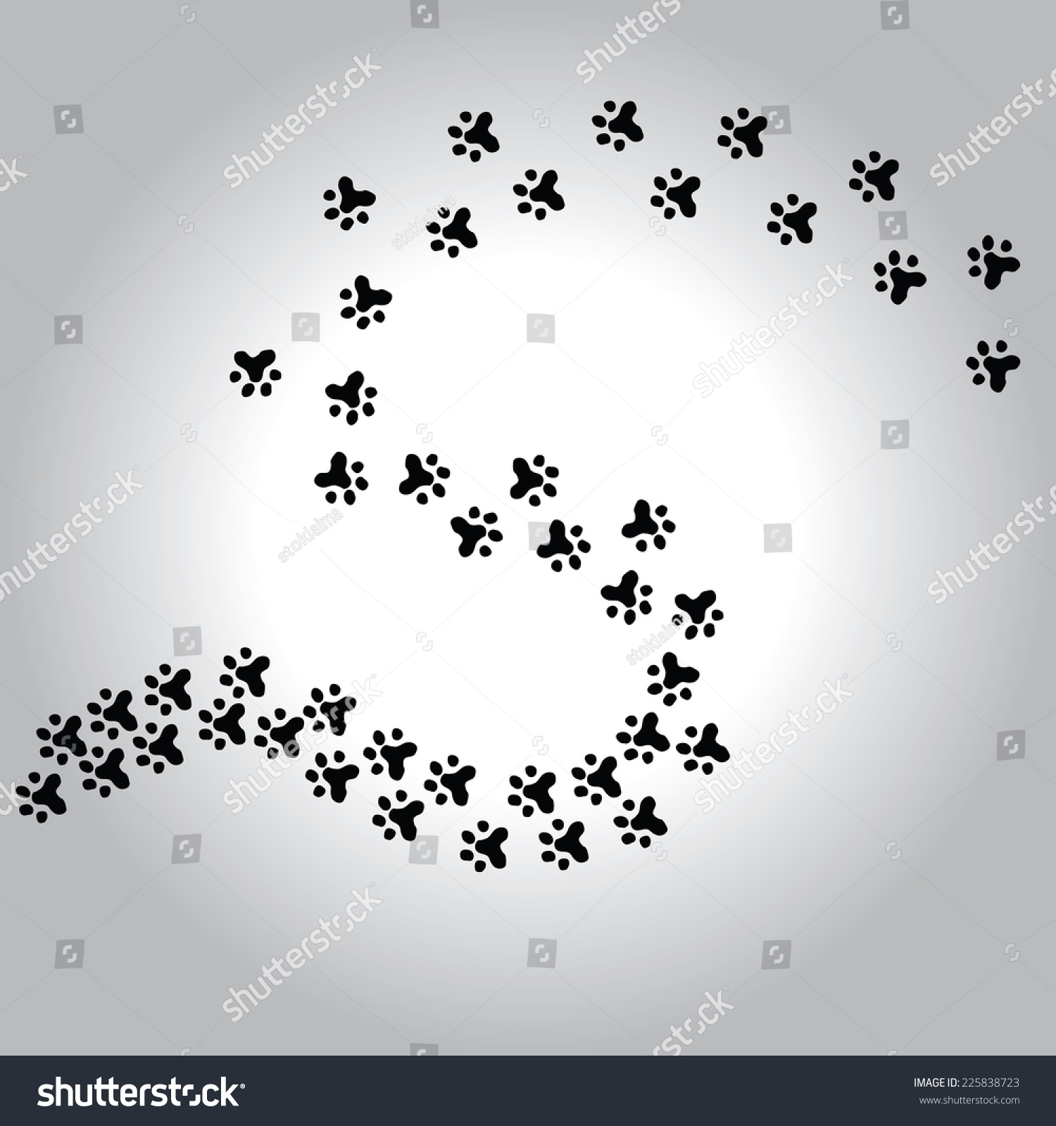 Animal Path Paw Print Vector Illustration Stock Vector (Royalty Free ...