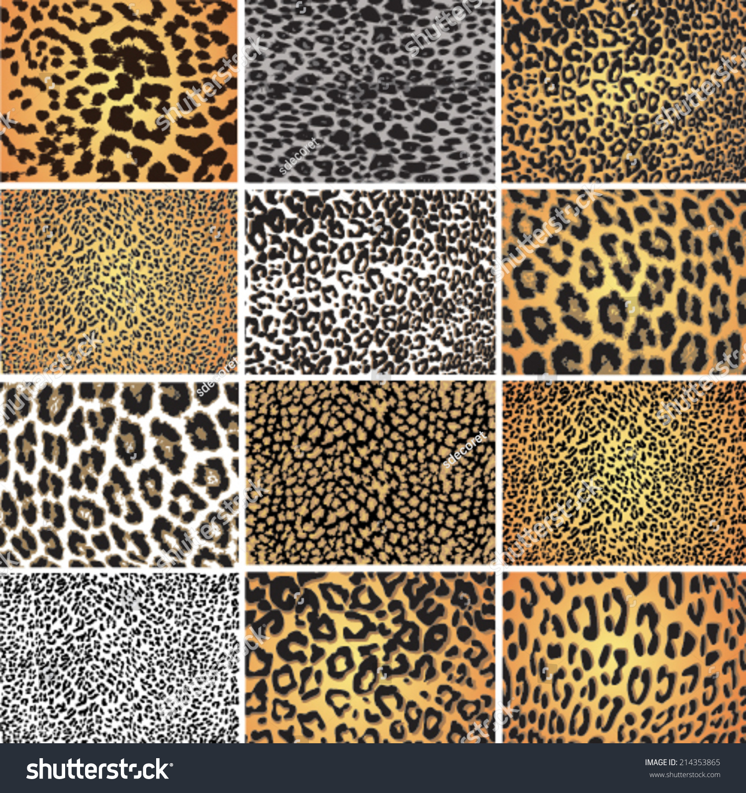 Download Animal Skin Fur Vector Pack Leopard Stock Vector (Royalty Free) 214353865 - Shutterstock