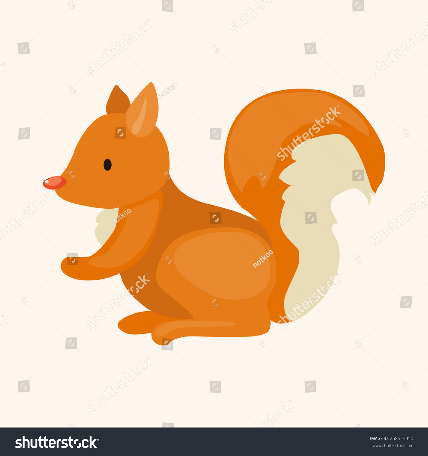 Animal Squirrel Cartoon Theme Elements Stock Vector 258624050 ...