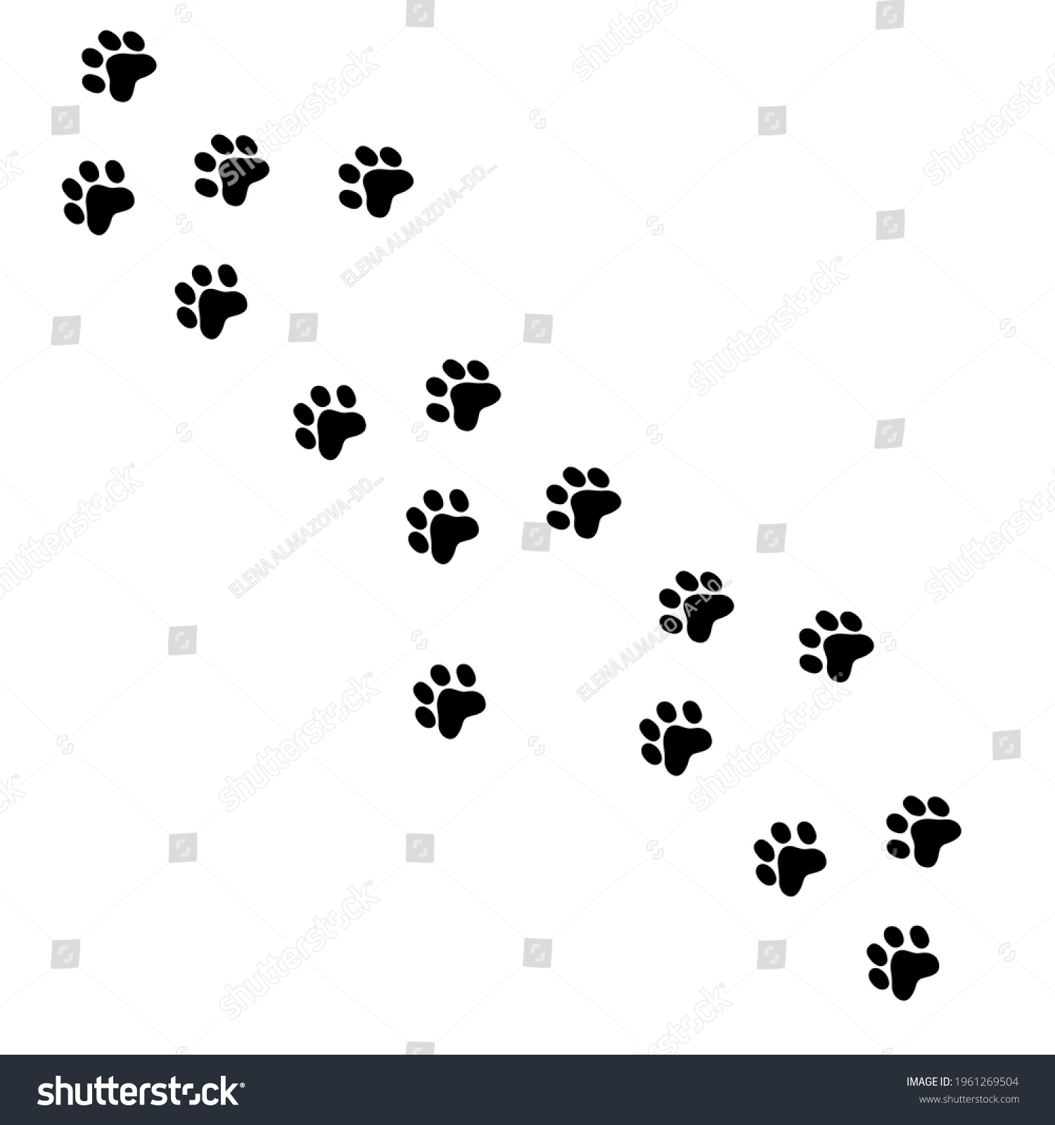 Animal Tracks Footprint Trace Steps Imprints Stock Vector (Royalty Free ...