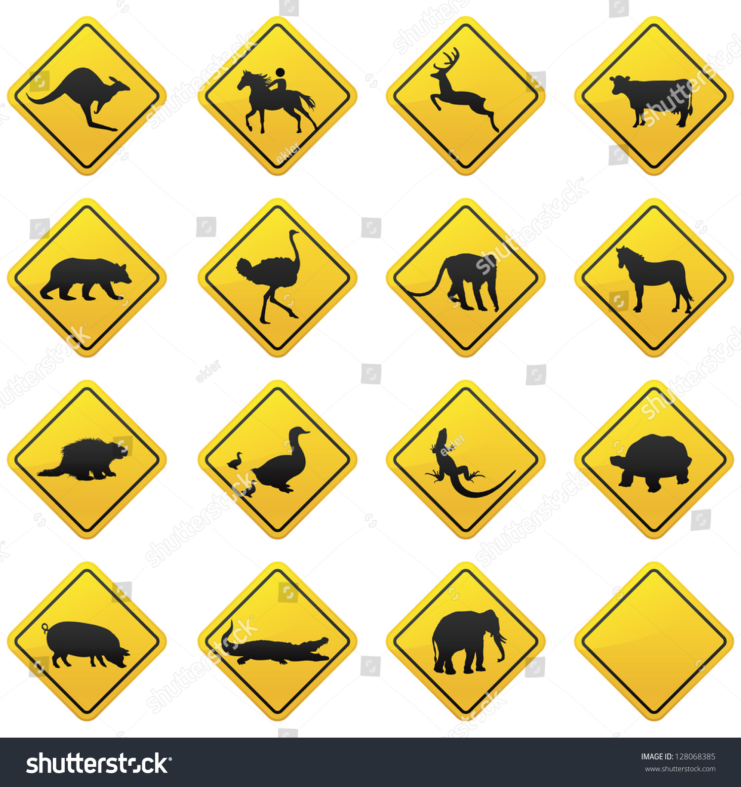 Animal Traffic Signvector Stock Vector 128068385 - Shutterstock