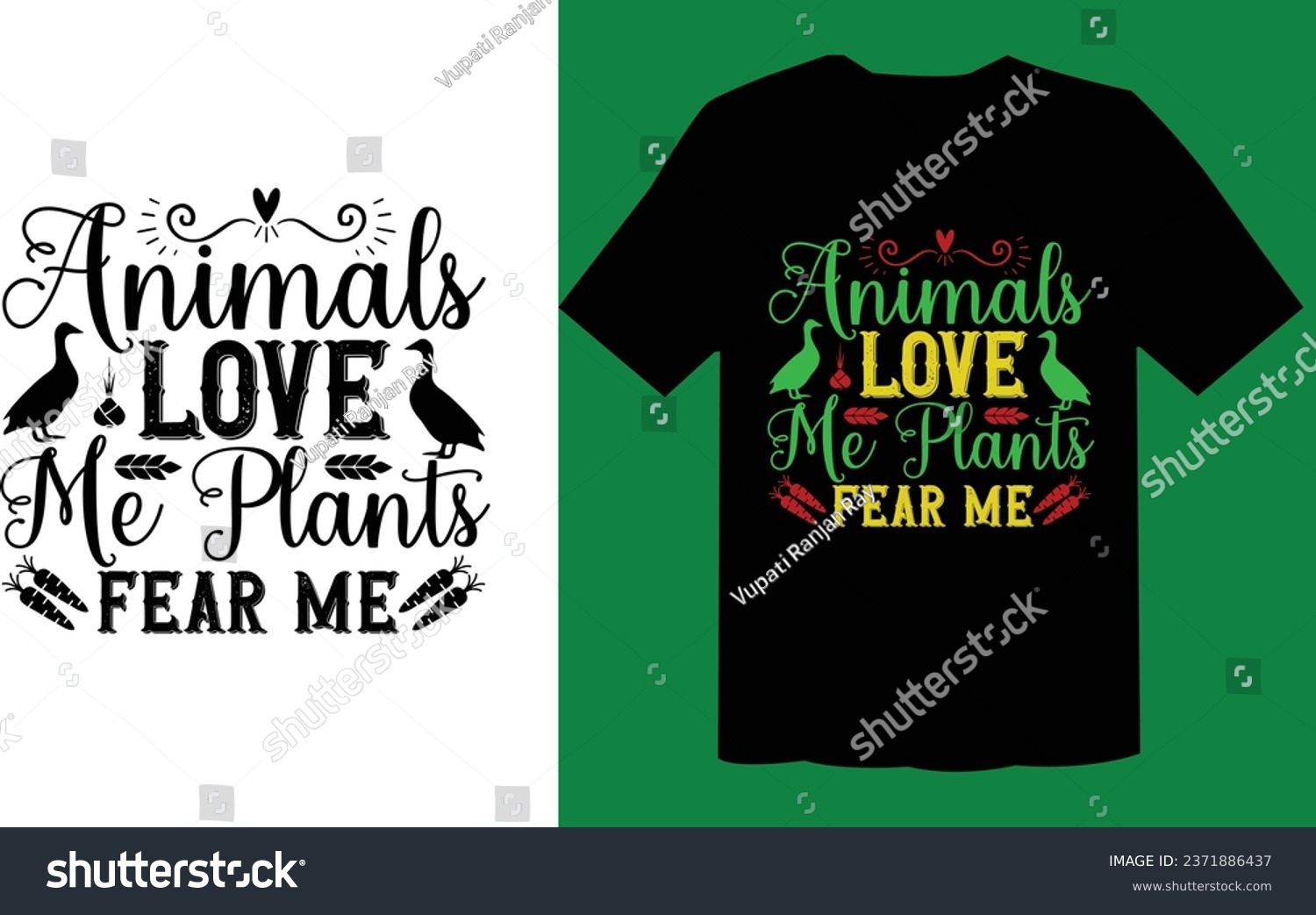 SVG of Animals Love Me Plants Fear Me T Shirt Design svg