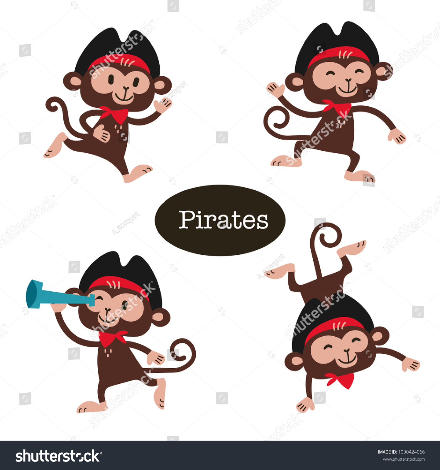 Animals Vector Set Cartoon Monkey Pirateperfect Stock Vector Royalty Free Animals Vector Set Cartoon Monkey Pirateperfect Stock Vector Royalty Free