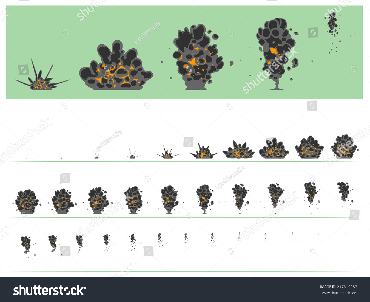 Animation Explosion Stock Vector (Royalty Free) 217319287 - Shutterstock