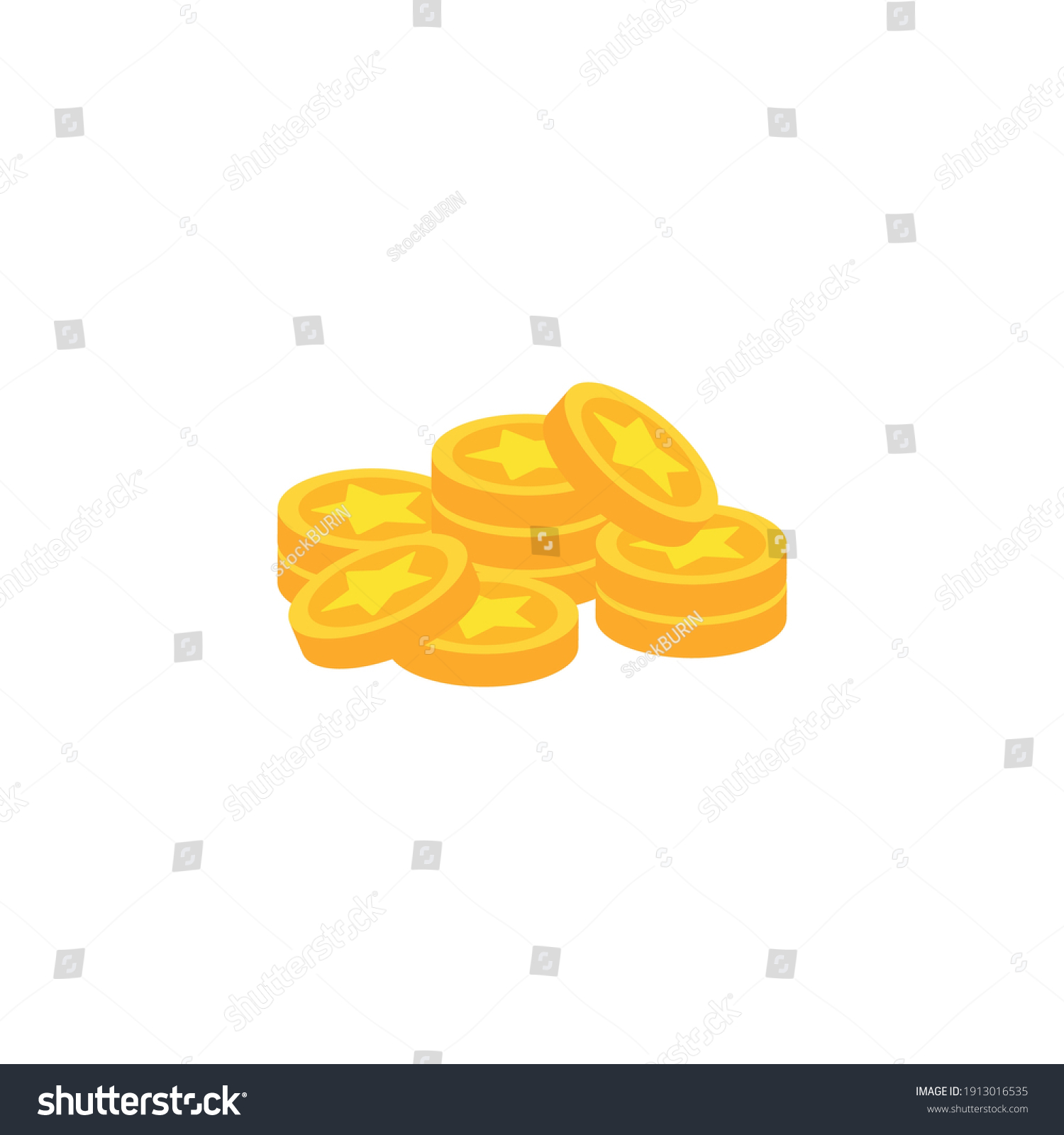 Animation Gold Coin Video Games Pile Stock Vector (Royalty Free ...