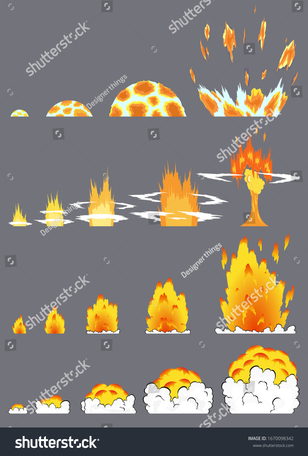 Animation Explosion Effect Cartoon Comic Style Stock Vector (Royalty ...