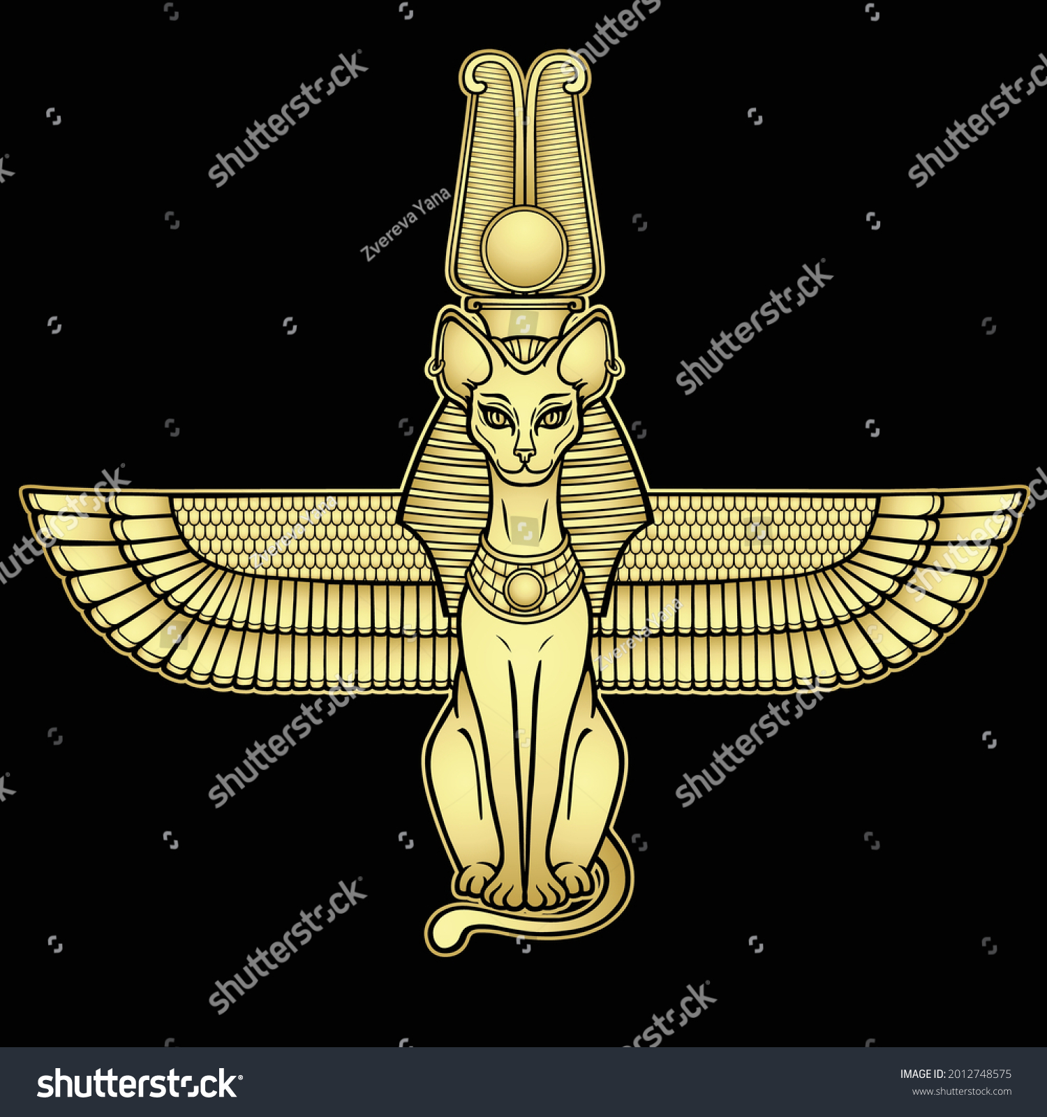 Animation Portrait Ancient Egyptian Goddess Bastet Shutterstock