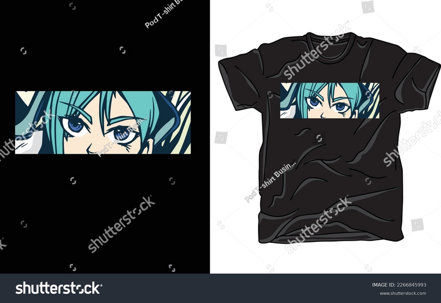 SVG of Anime Girl Eyes T shirt Design svg