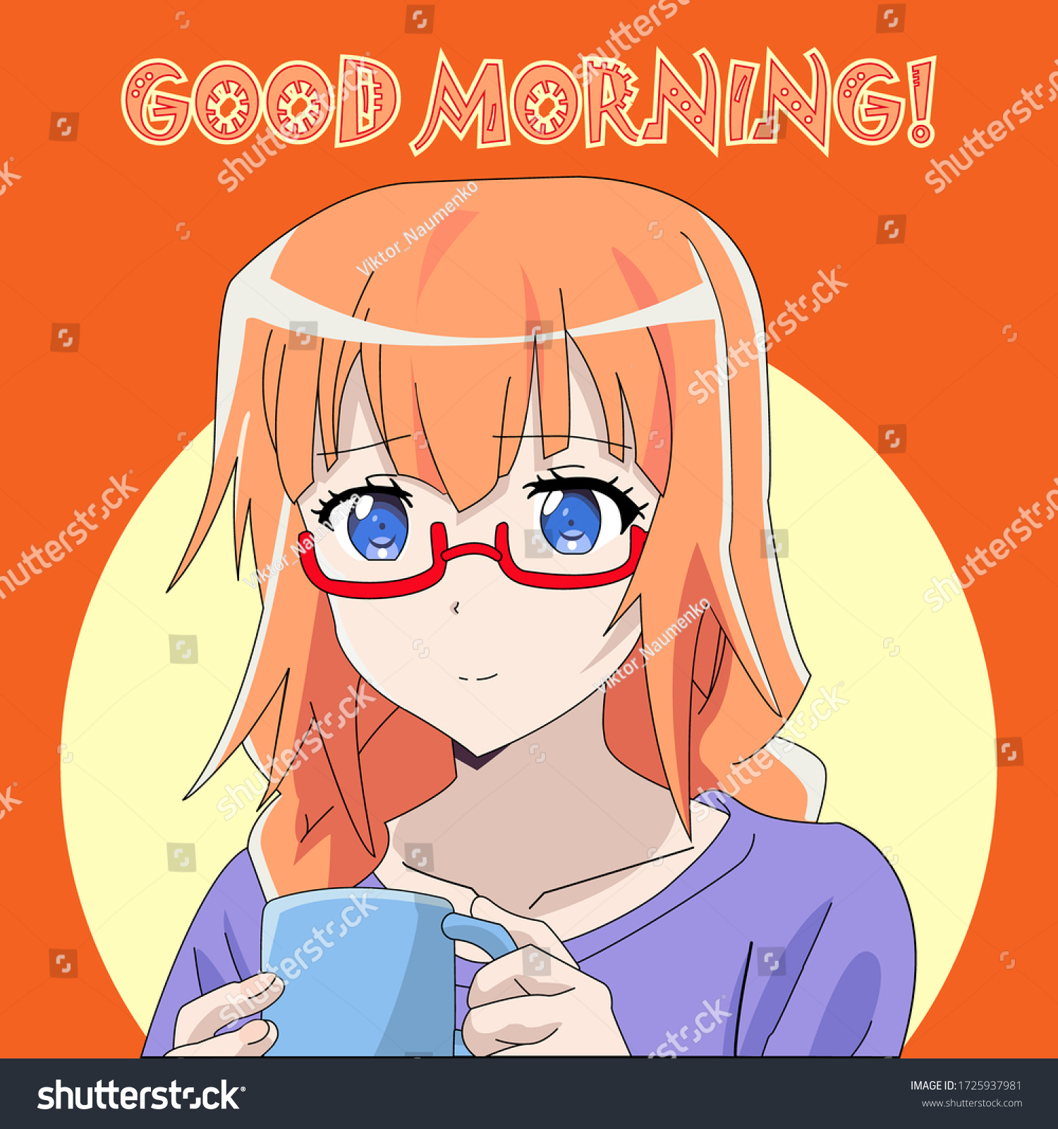 Girl orange hair with anime GiraffePants Anime