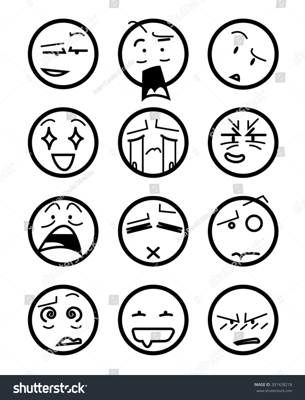  Anime  Icons Expressions  Stock Vector 301428218 Shutterstock