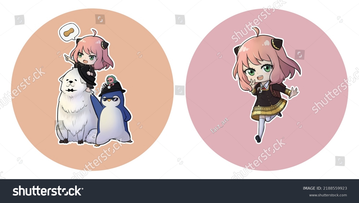 SVG of anime illustration in chibi characters for stickers. svg