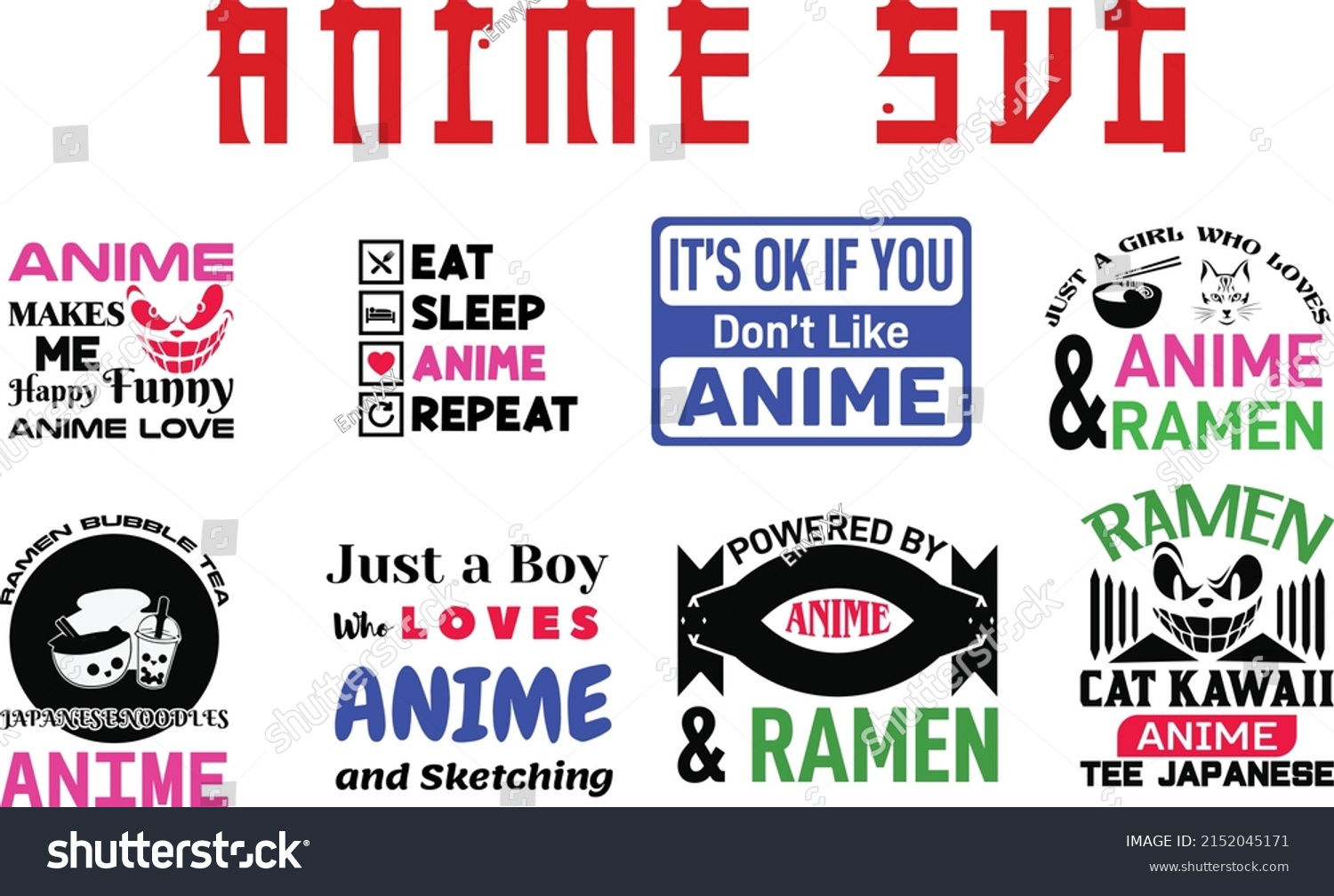 SVG of Anime SVG Bundle, Anime Vector, Love, Manga, Anime pack, Japanese cartoon SVG PNG, Anime T-shirt, Silhouette Cutting Files, Cricut Files Set 01 svg