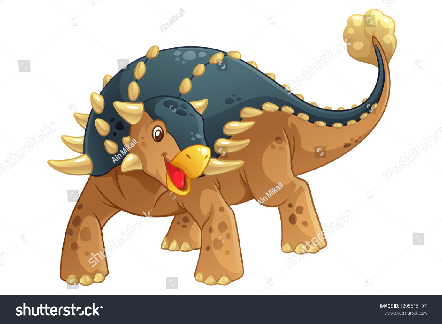 Ankylosaurus Cartoon Illustration Stock Vector (Royalty Free ...