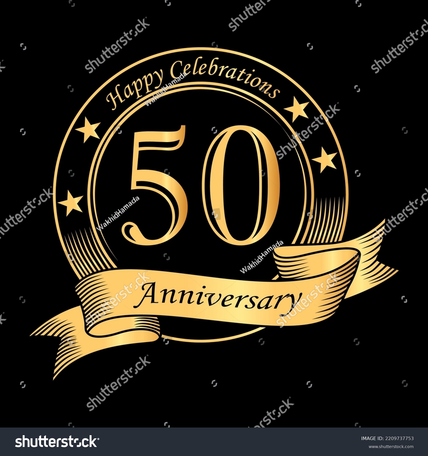 SVG of Anniversary badge circle 50th black background vector  svg