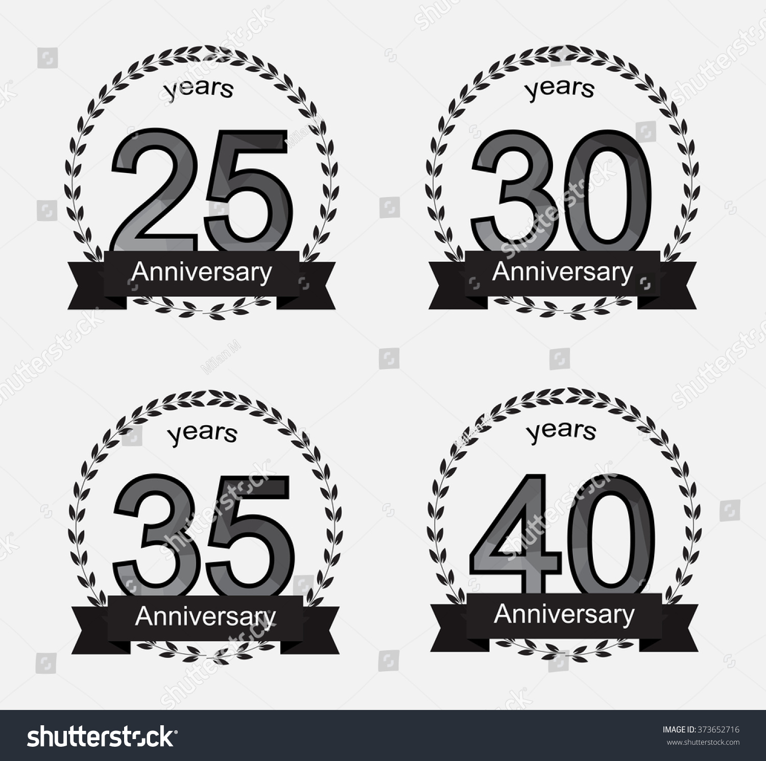 Anniversary Sign Collectionvector Set Anniversary Symbolsvector Stock ...