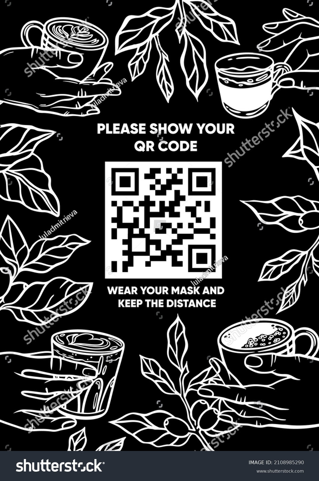Announcement Show Your Qr Code Chalkboard Stock Vector (Royalty Free