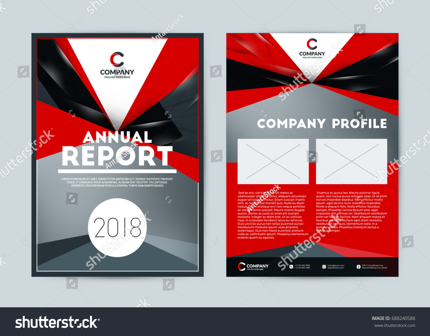Download Annual Report Cover Design Template Vector Stock Vector Royalty Free 688240588