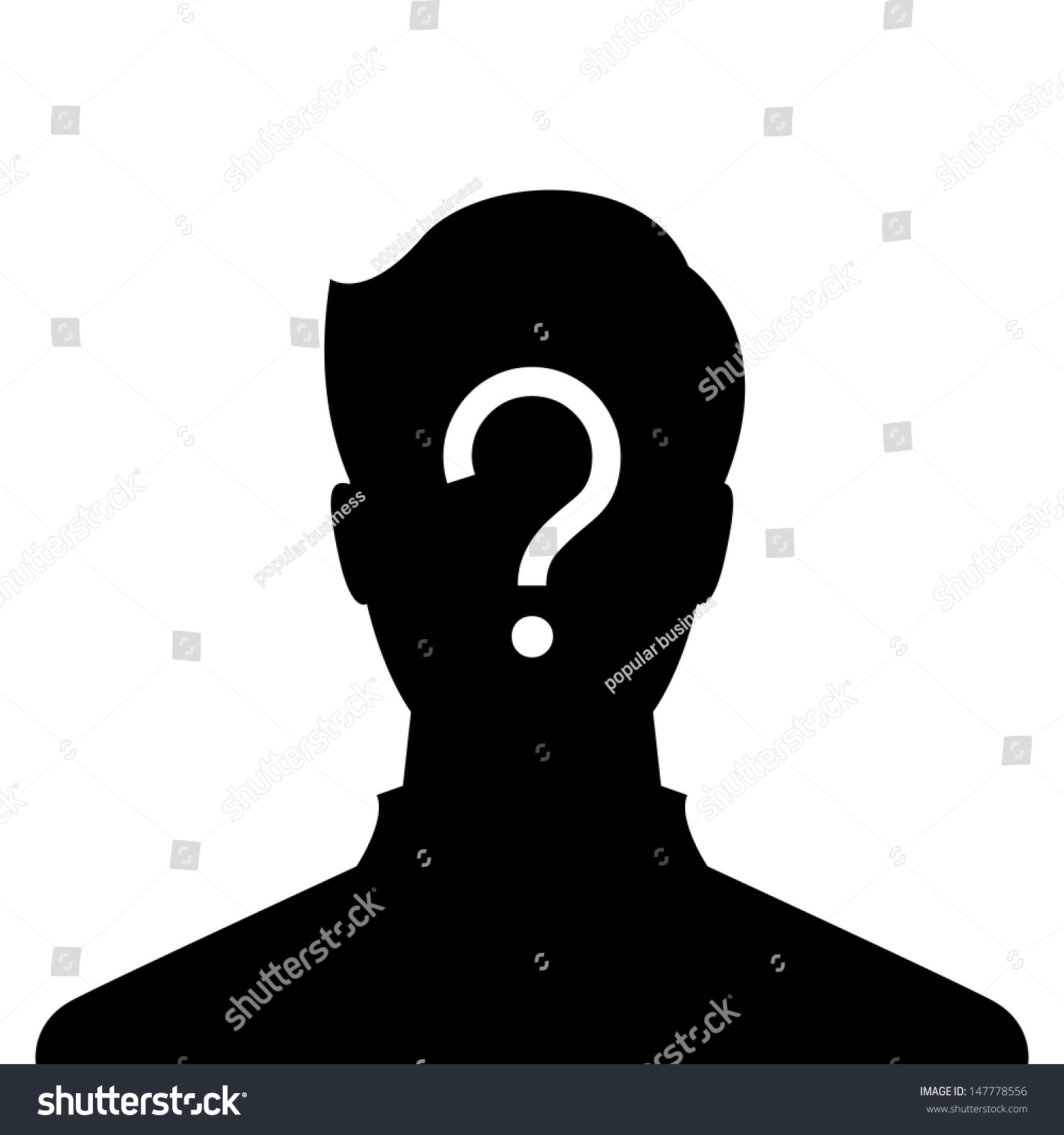 Anonymous Male Profile Picture Emotion Silhouette Stock Vector Royalty Free 147778556