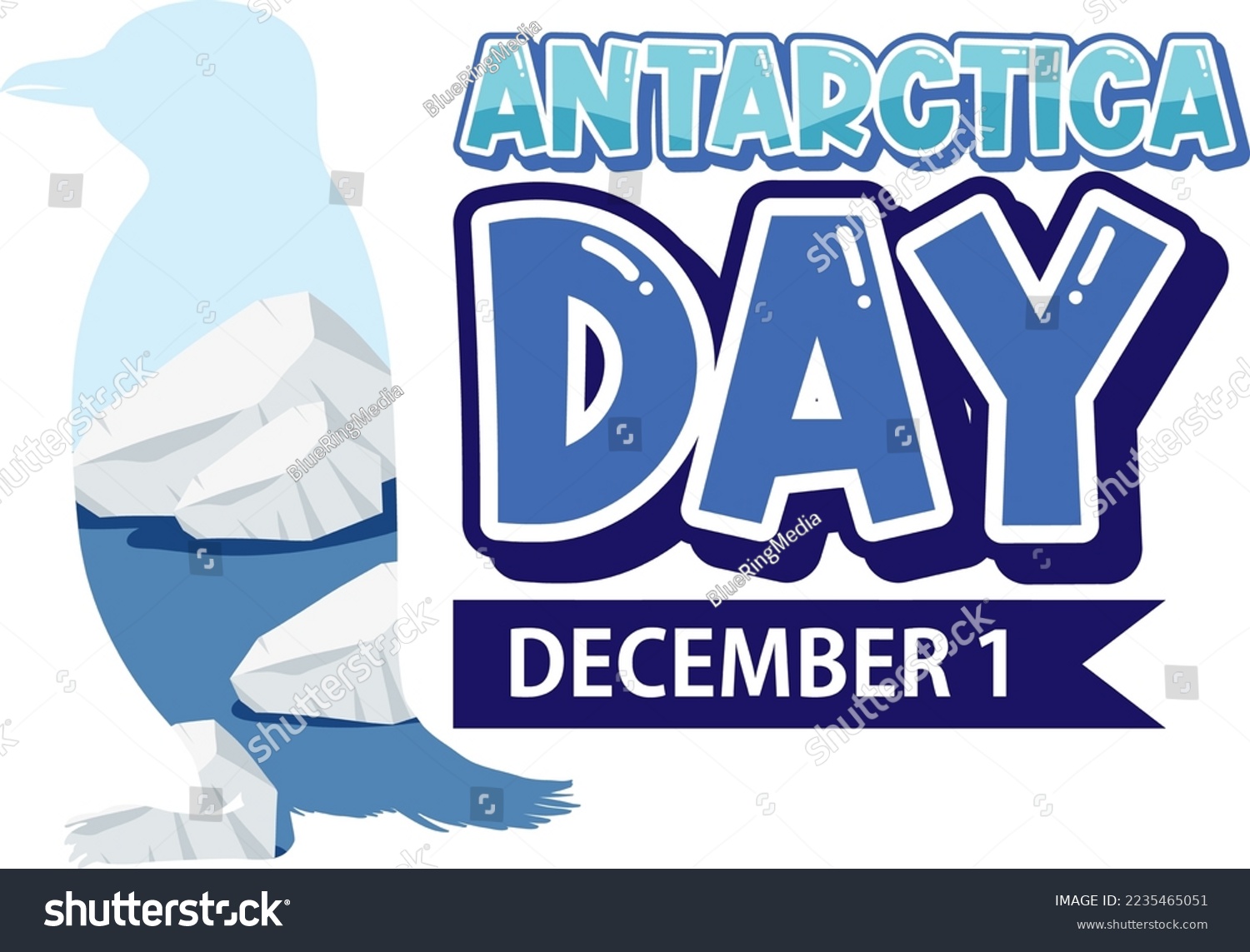 SVG of Antarctica day text with illustration svg