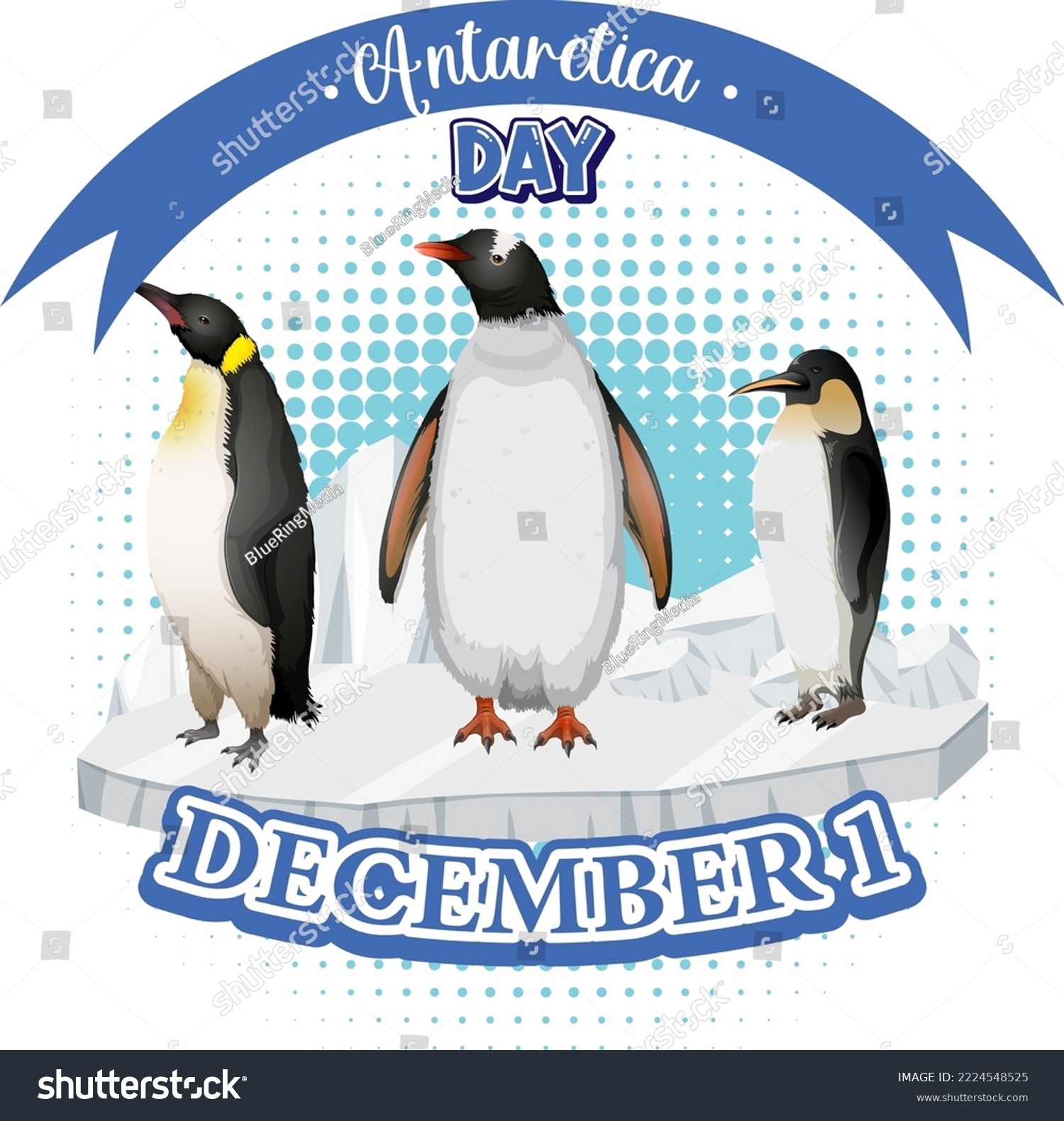 SVG of Antarctica day text with penguin illustration svg
