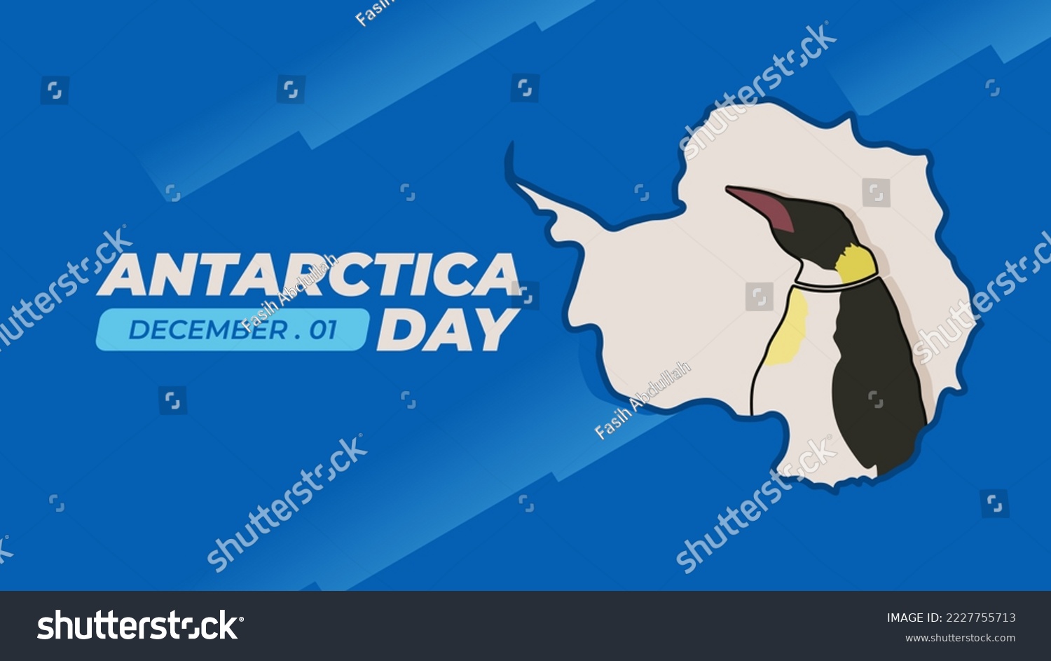 SVG of Antarctica day vector illustration template in trendy design style, with antarctica map and penguin. Observed every december 1. Perfect for your graphic resources for many purposes, banner or poster. svg