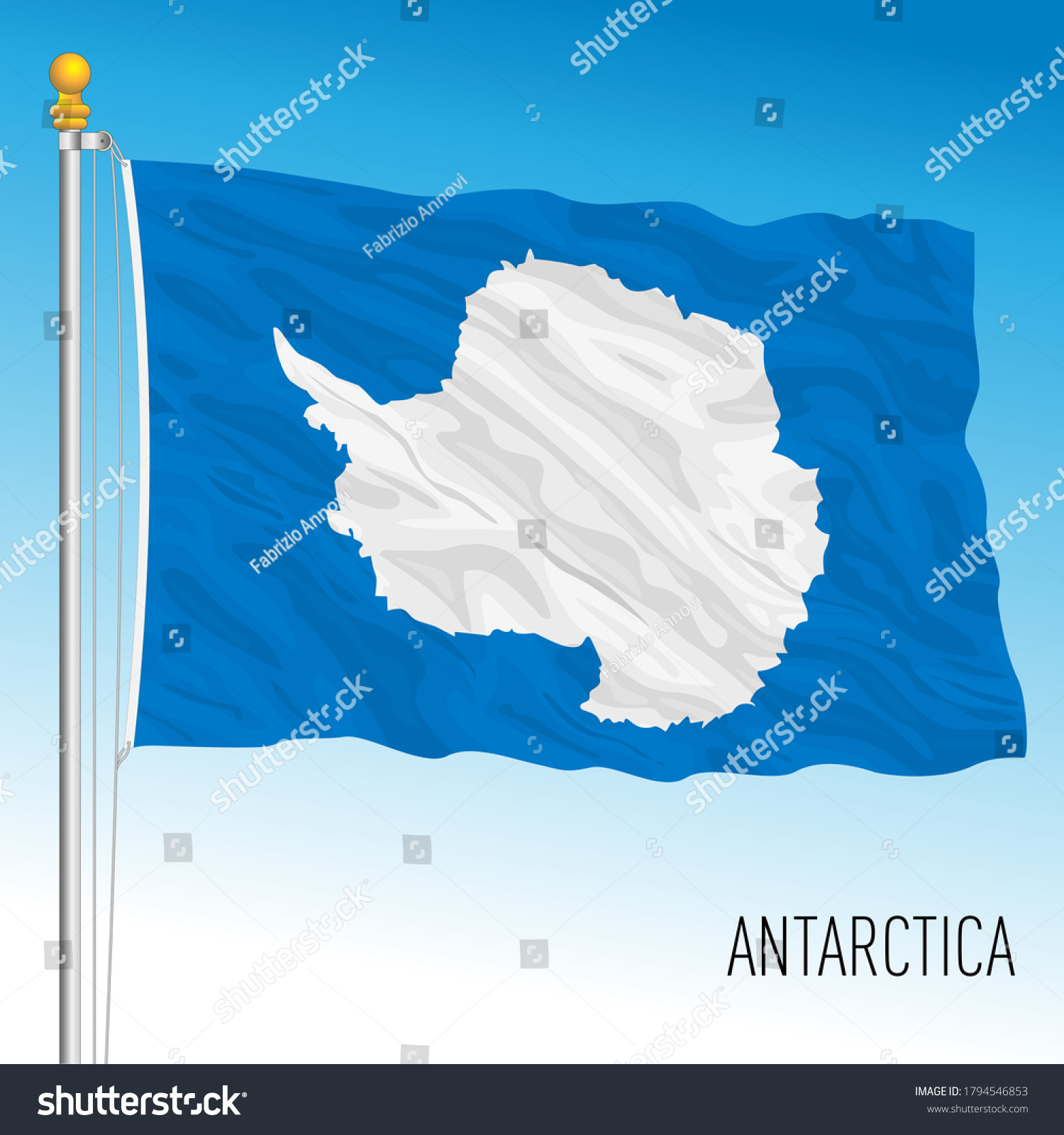 Antarctica International Flag Proposal Vector Illustration Stock Vector ...