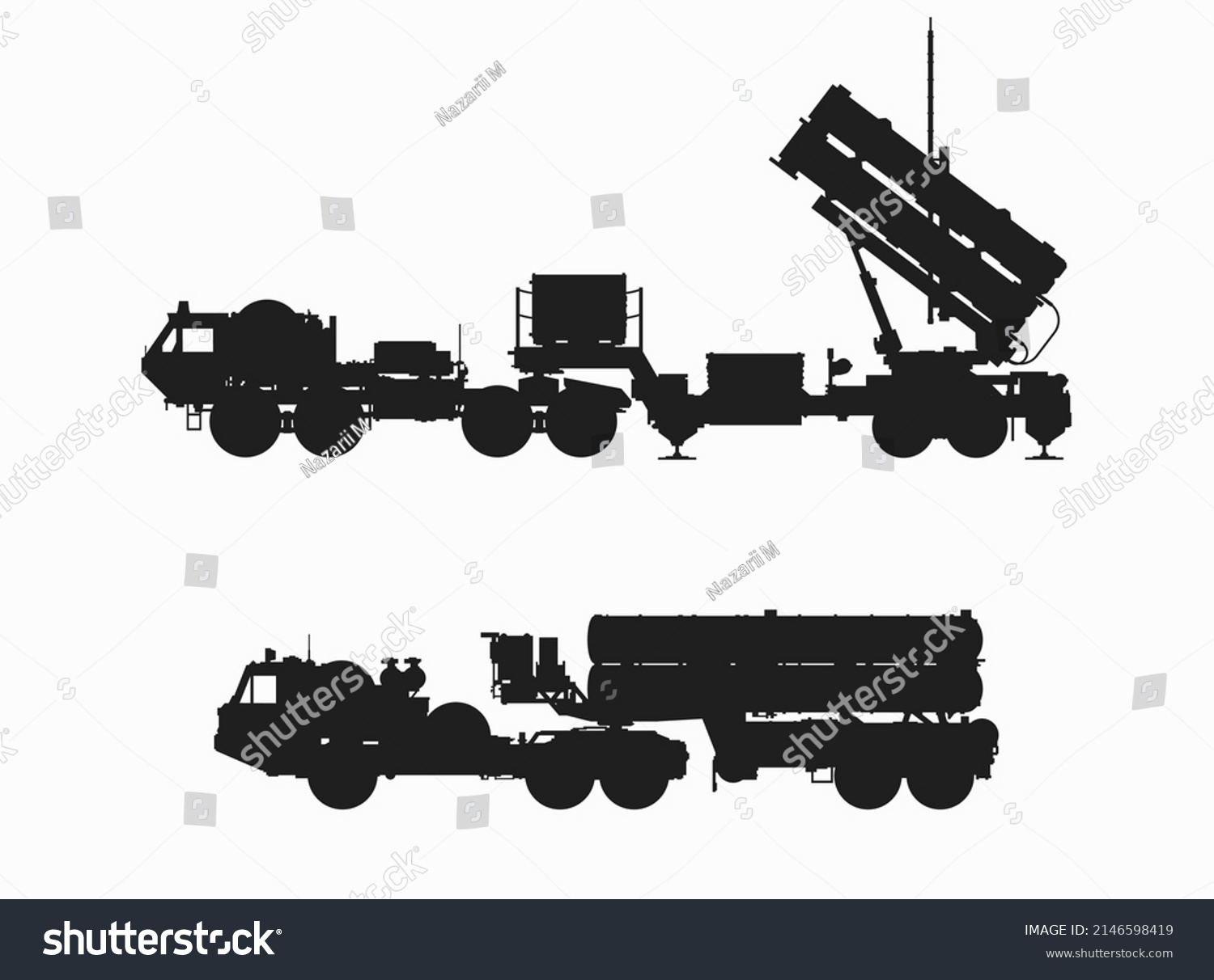 Antiaircraft Missile System Rocket Weapon Army Stock Vector (Royalty ...