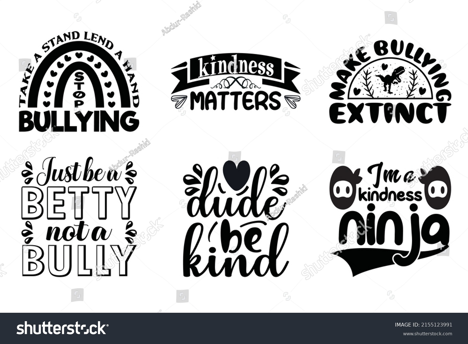SVG of Anti bullying SVG, Anti bullying SVG bundle, t-shirt design. T-shirt design template. You can use them for Sublimation, T-Shirts, Mugs, and Pillow. svg