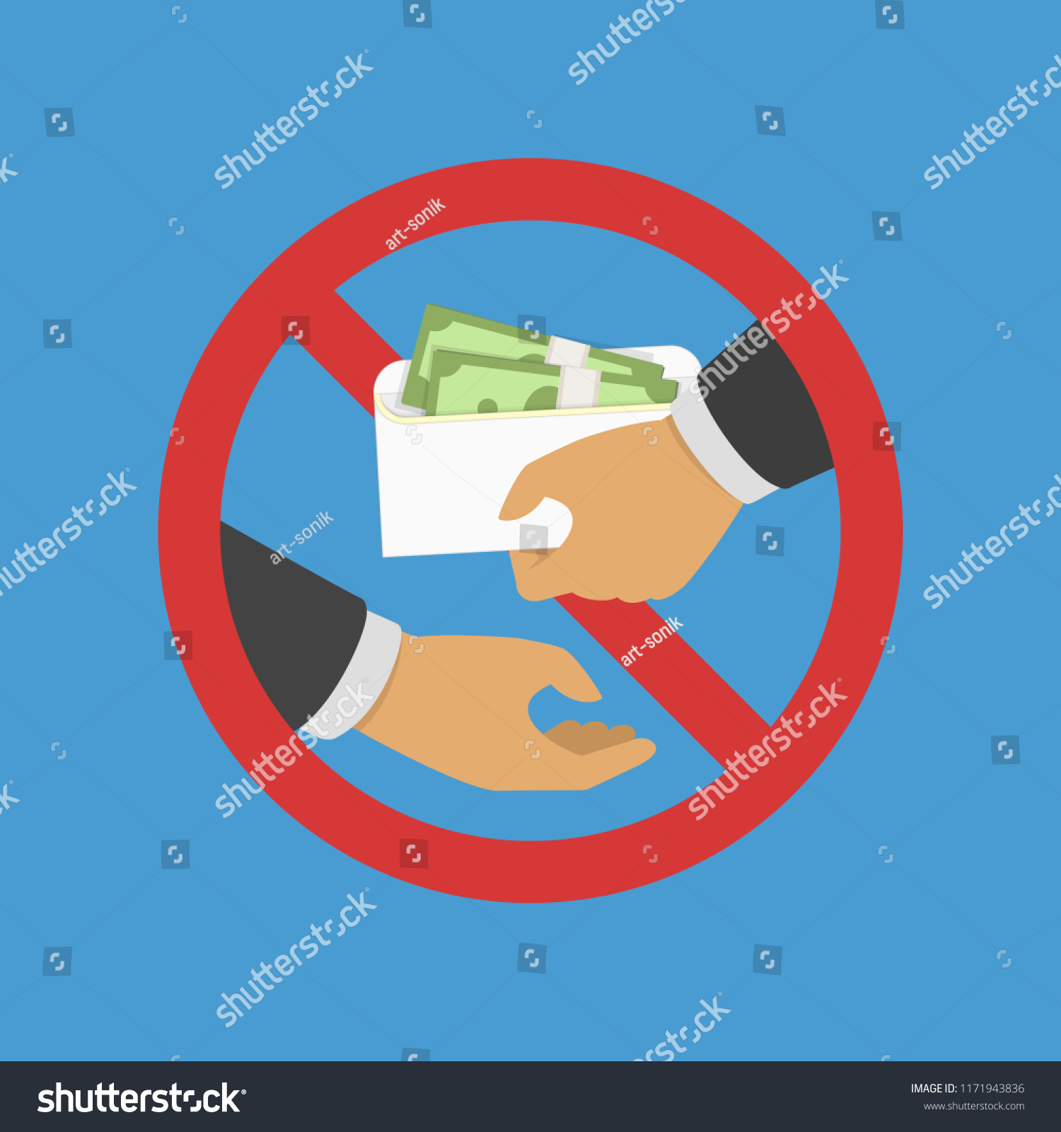 SVG of Anti Corruption concept. Man gives an envelope with money another man. Businessman giving a bribe. Cash in hands of businessmen during corruption deal. Vector illustration in flat style. EPS 10. svg