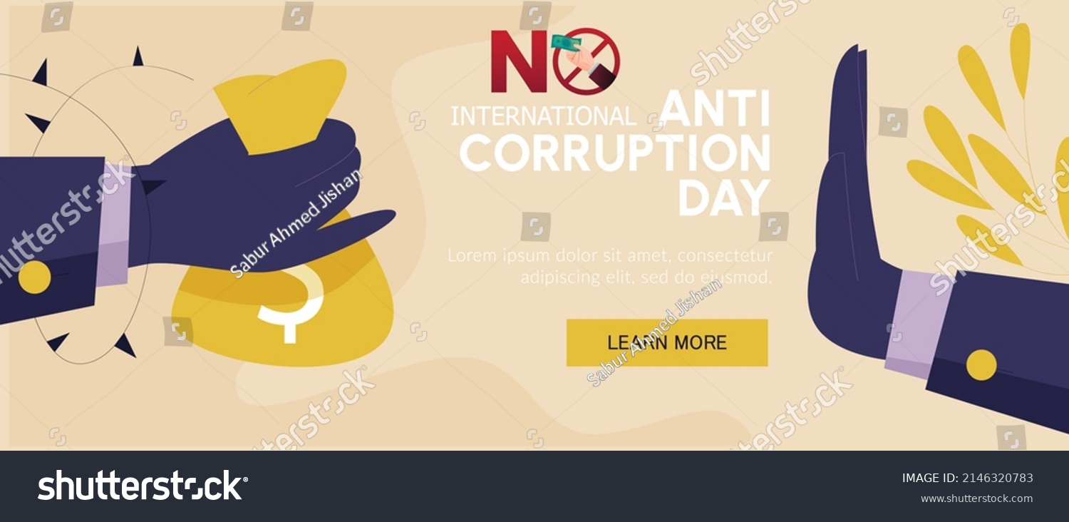 SVG of Anti Corruption day Horizontal banner template design  svg