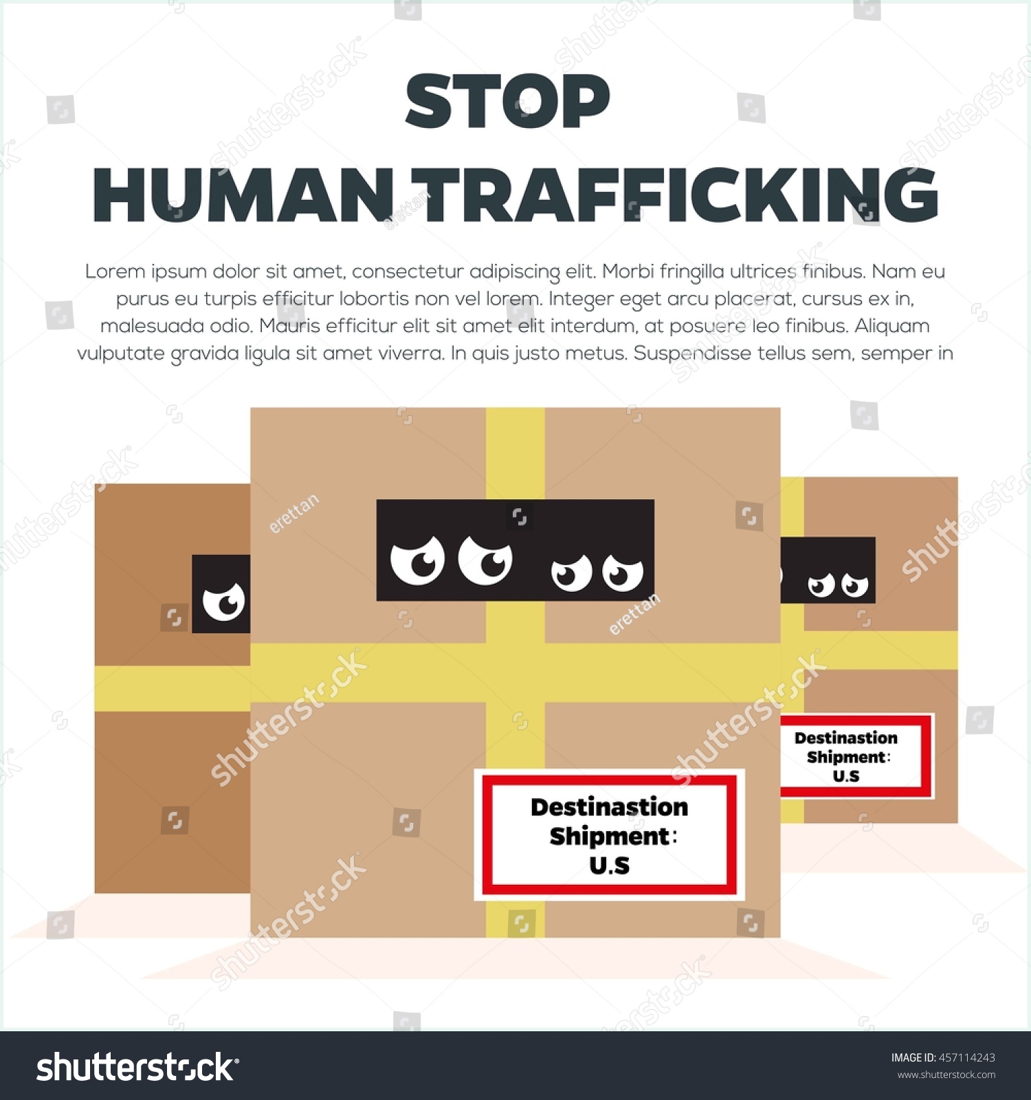 Anti Human Trafficking Campaign Vector Template Stock Vector Royalty Free 457114243 Shutterstock