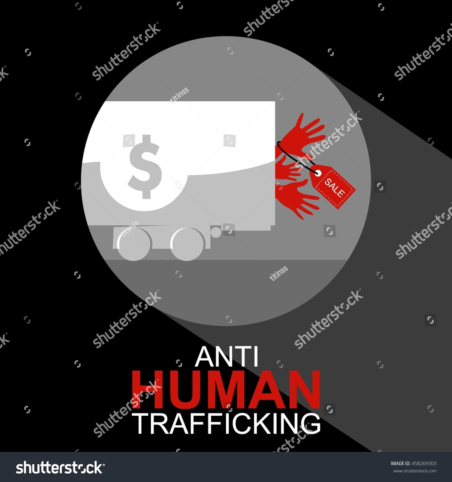 Anti Human Trafficking Campaign Vector Template Vector De Stock Libre De Regalías 458269303