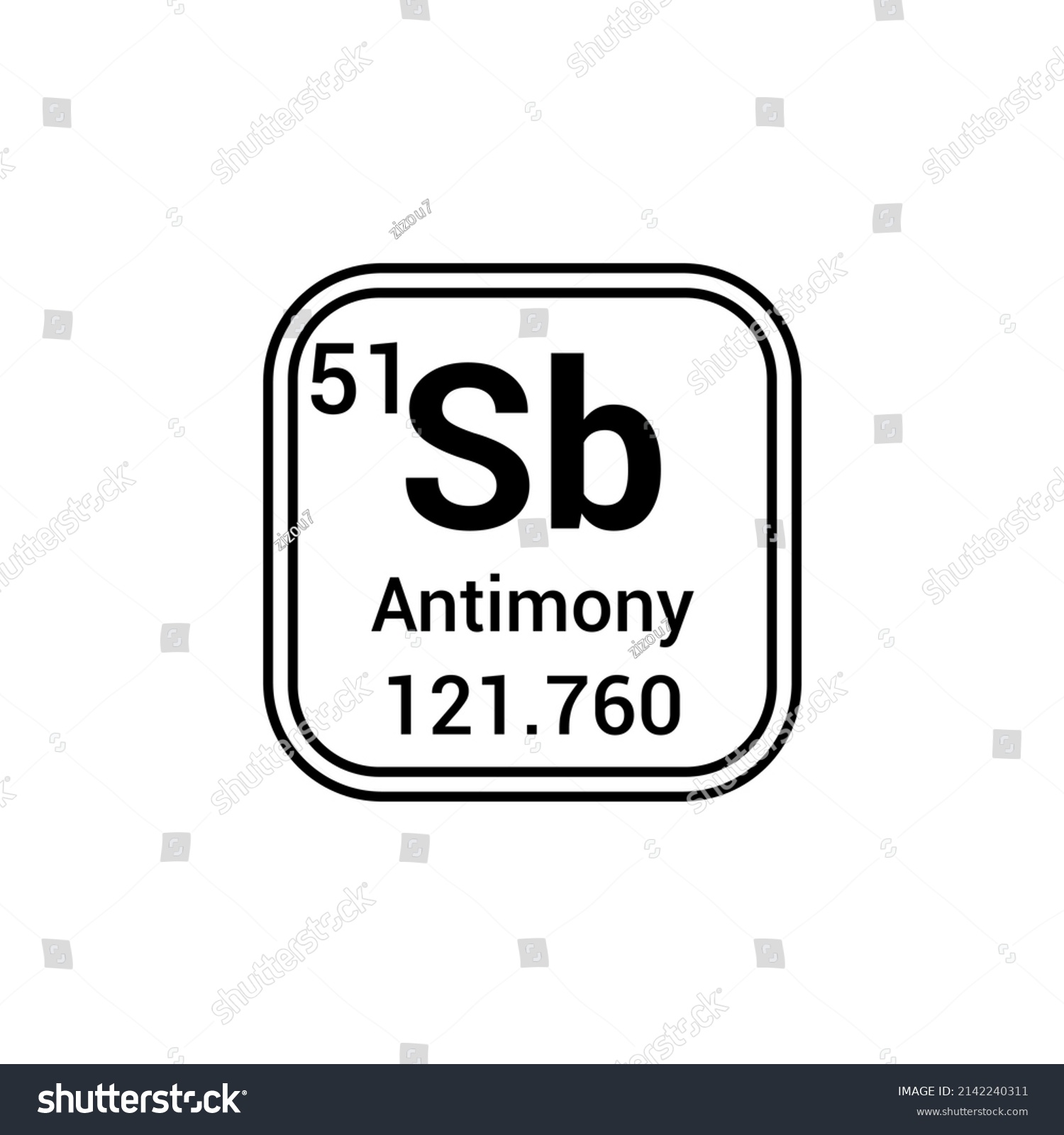 Antimony Chemical Element Periodic Table Stock Vector Royalty Free 2142240311 Shutterstock 8003