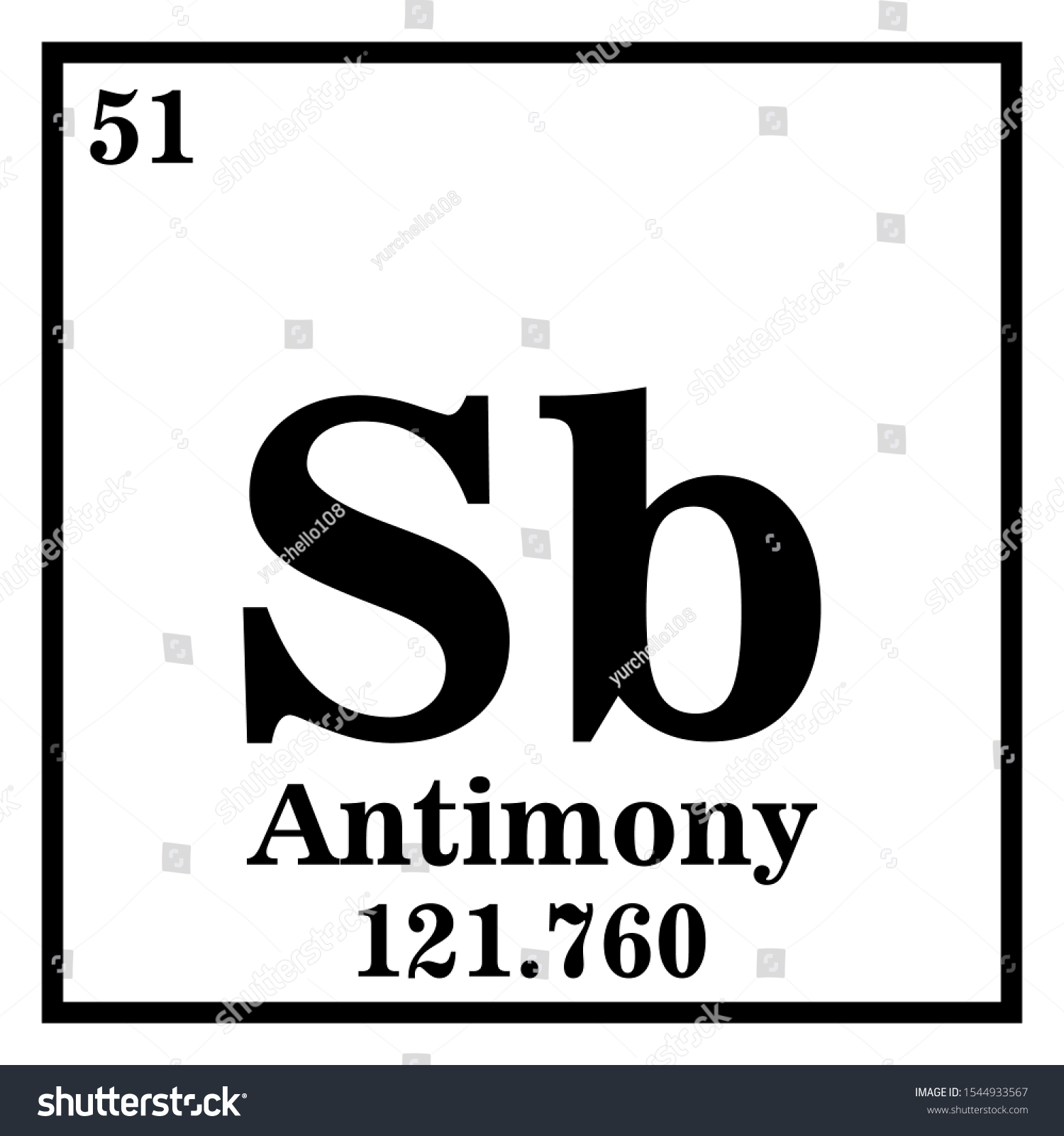 Antimony Periodic Table Elements Vector Illustration Stock Vector Royalty Free 1544933567 9890