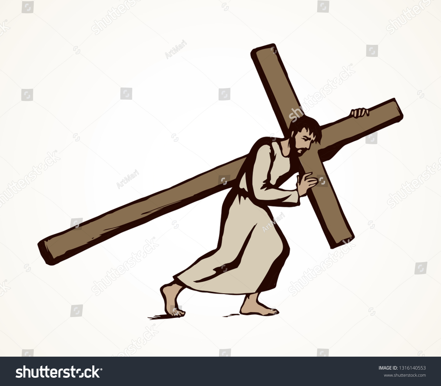 Antique Biblical Lord Savior Crucif Suffer Stock Vector (Royalty Free ...