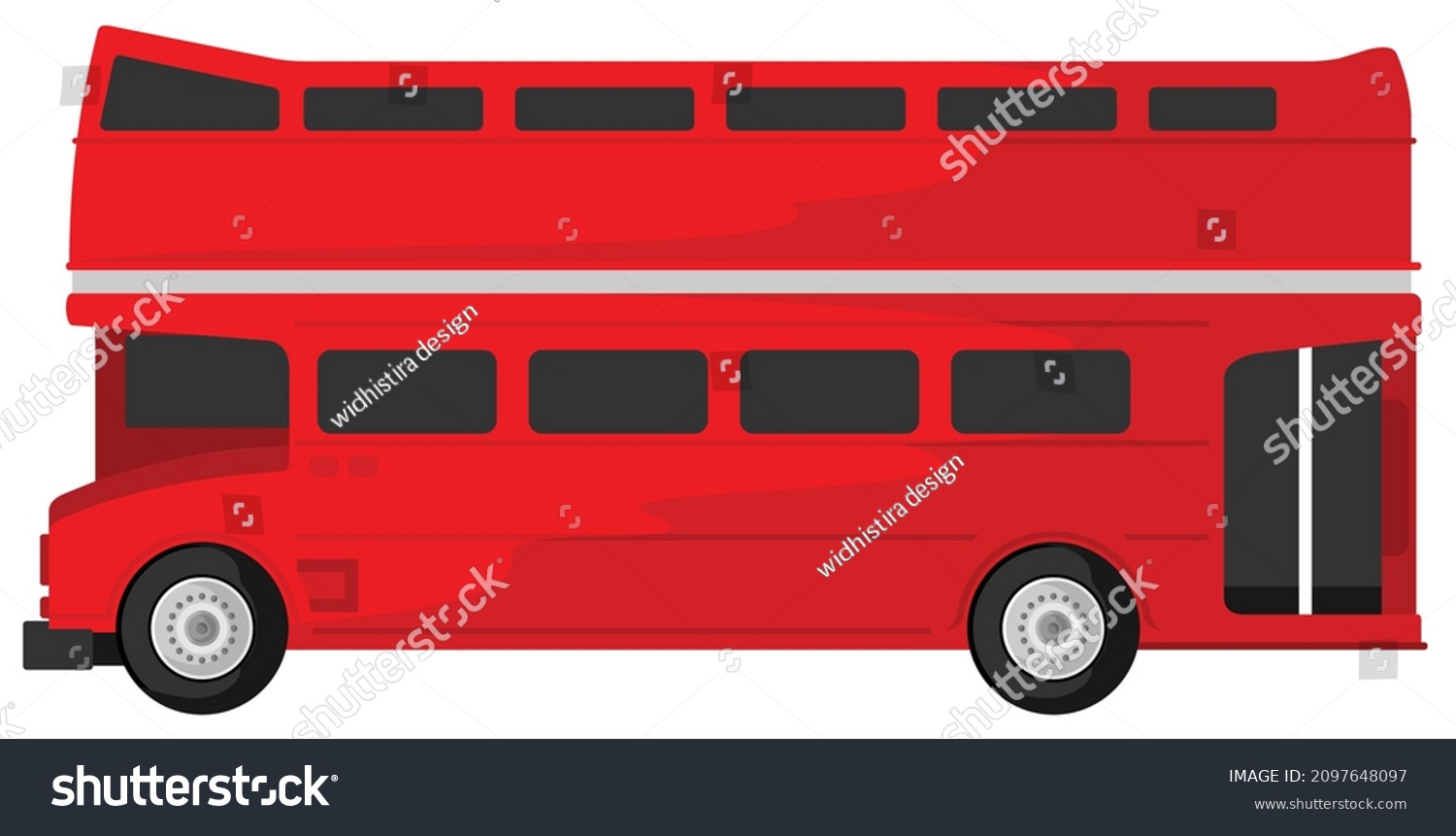 Antique Double Decker Bus Illustration Stock Vector (Royalty Free ...