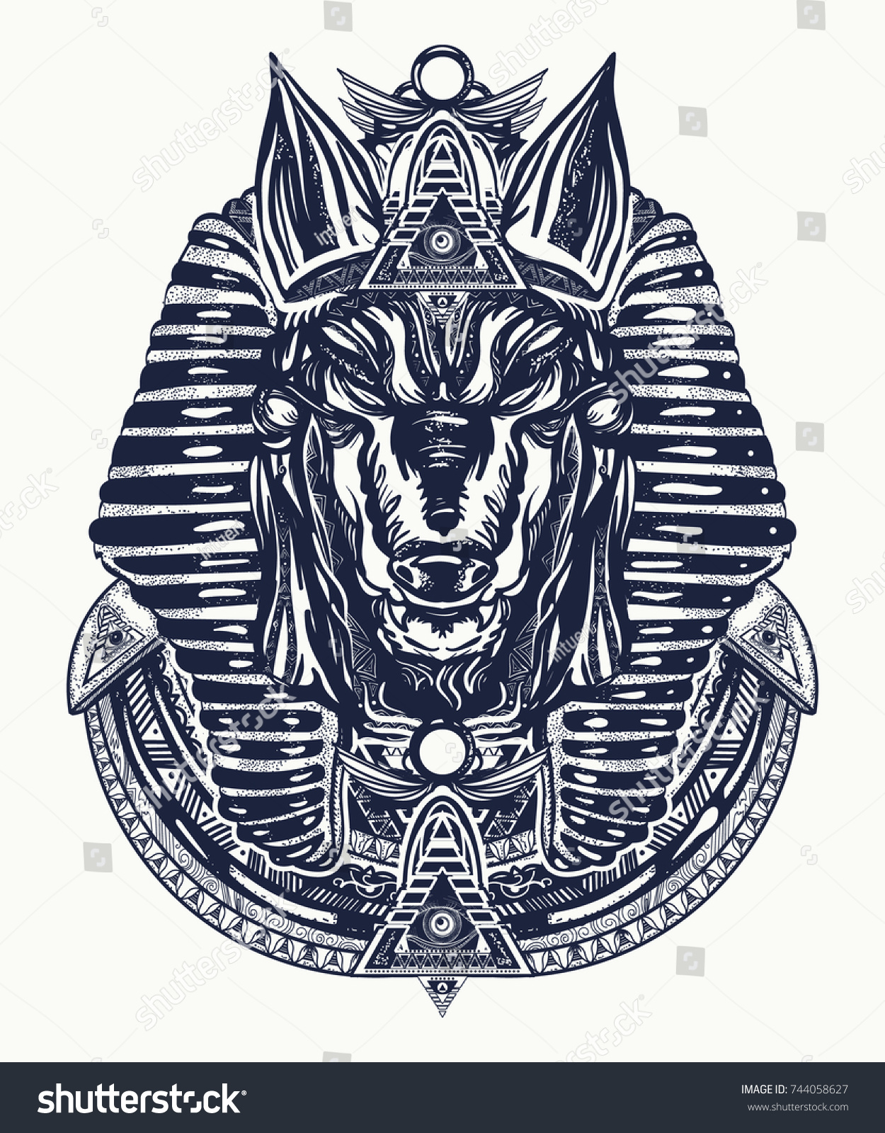 anubis tattoo tshirt design anubis god stock vector anubis tattoo tshirt design anubis god stock vector