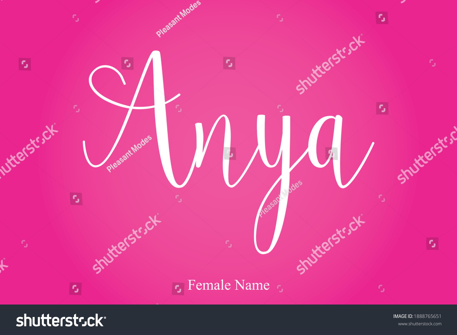 SVG of Anya-Female Name Calligraphy White Color Text On Pink Gradient Background  svg