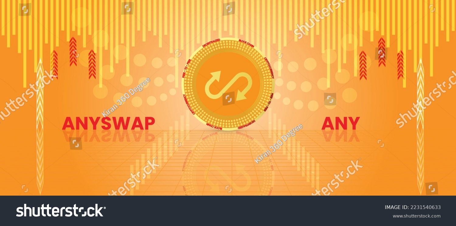 SVG of Anyswap ANY cryptocurrency logo and symbol banner background vector, decentralized blockchain finance vector illustration banner. svg
