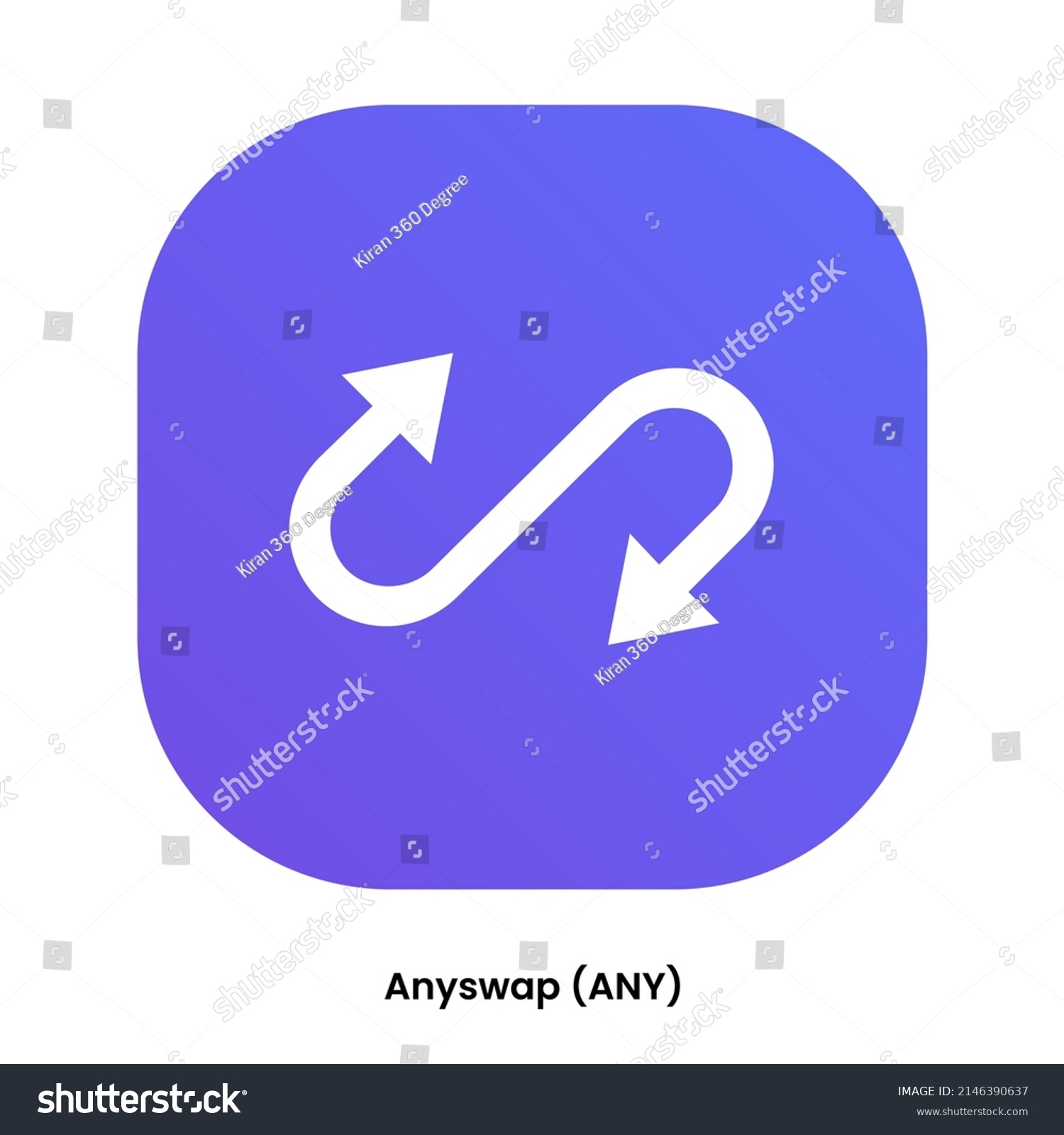 SVG of Anyswap crypto currency with symbol ANY. Crypto logo vector illustration for stickers, icon, badges, labels and emblem designs. svg
