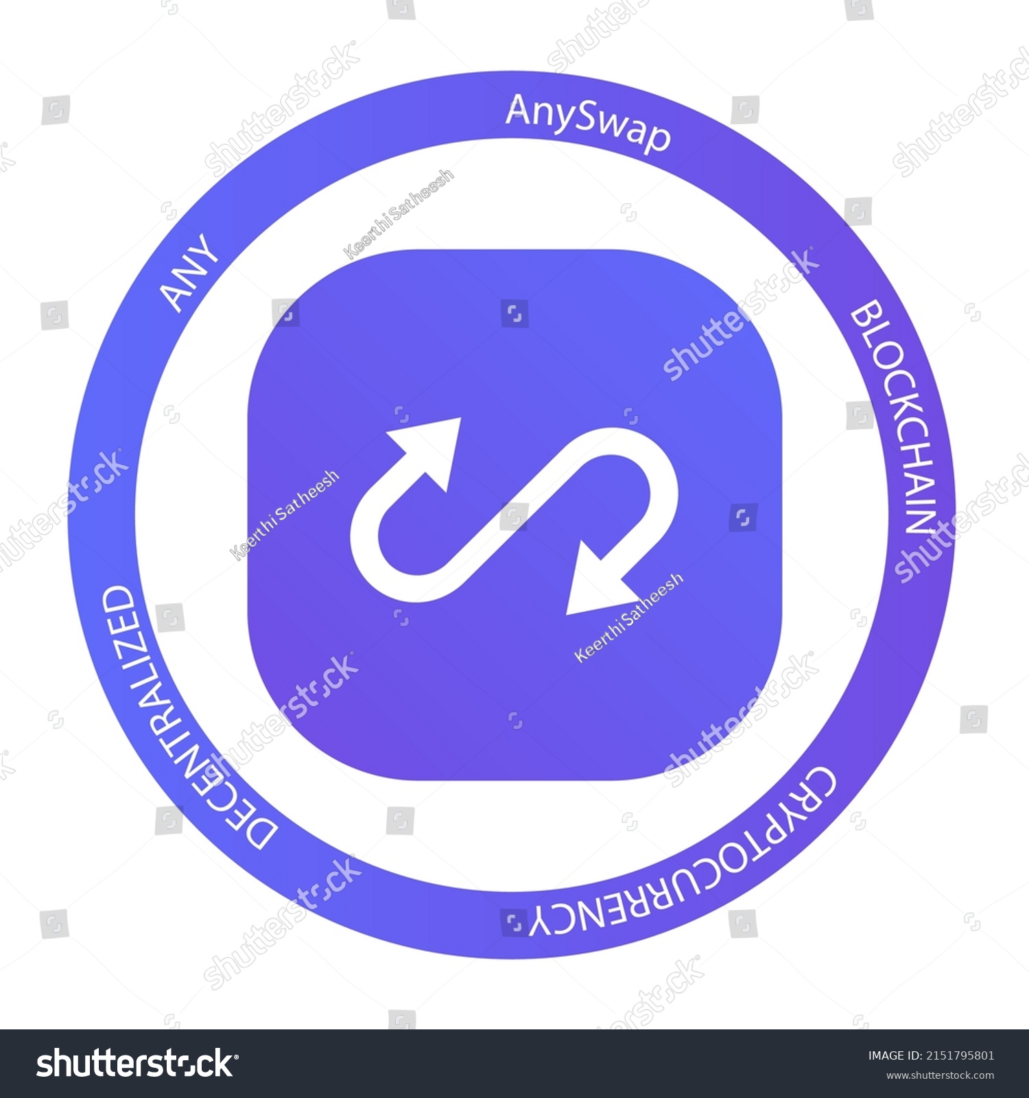 SVG of AnySwap cryptocurrency logo. ANY crypto symbol icon flat vector illustration. EPS 10 editable template.  svg