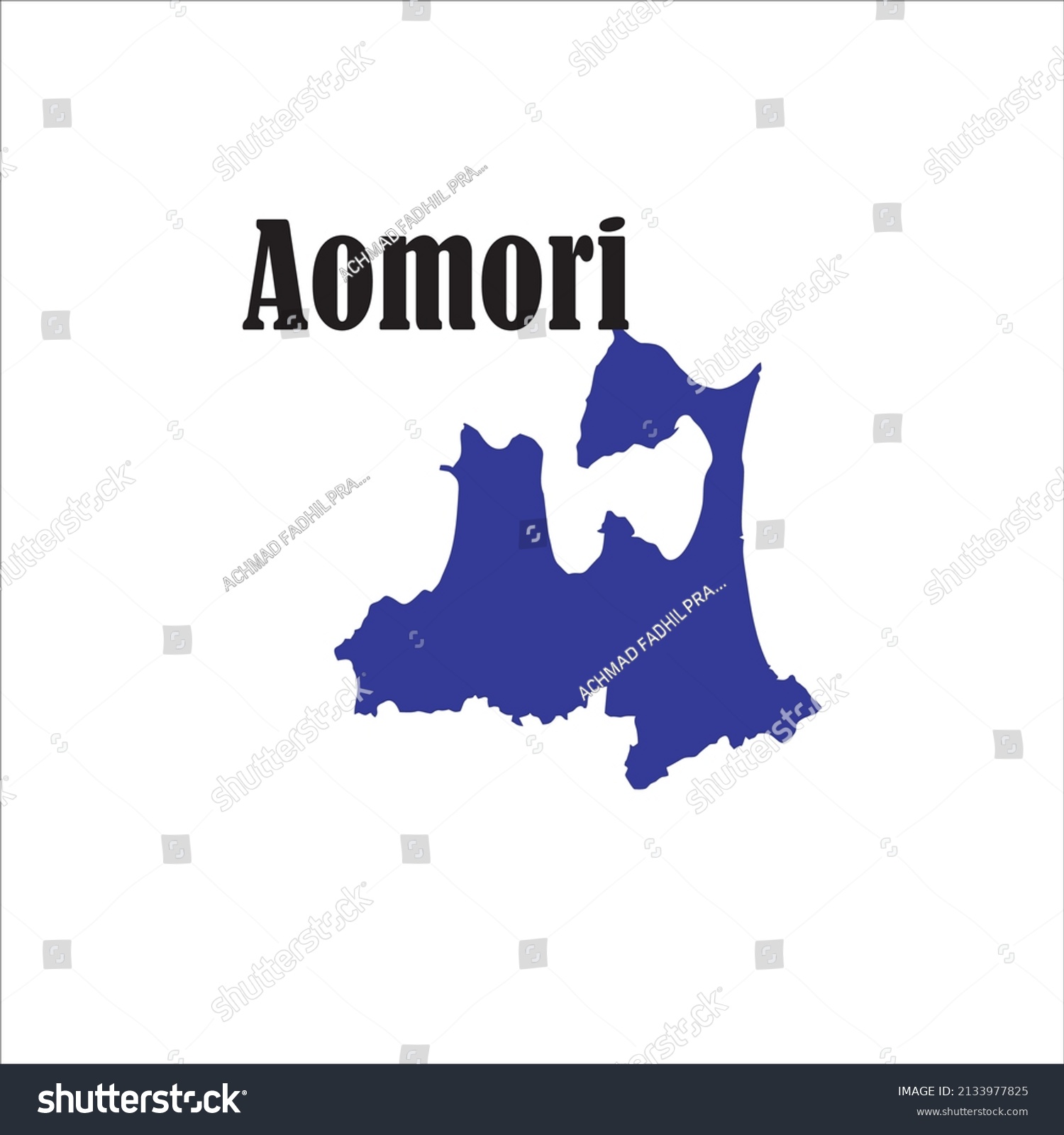 Aomori Map On White Background Stock Vector (Royalty Free) 2133977825