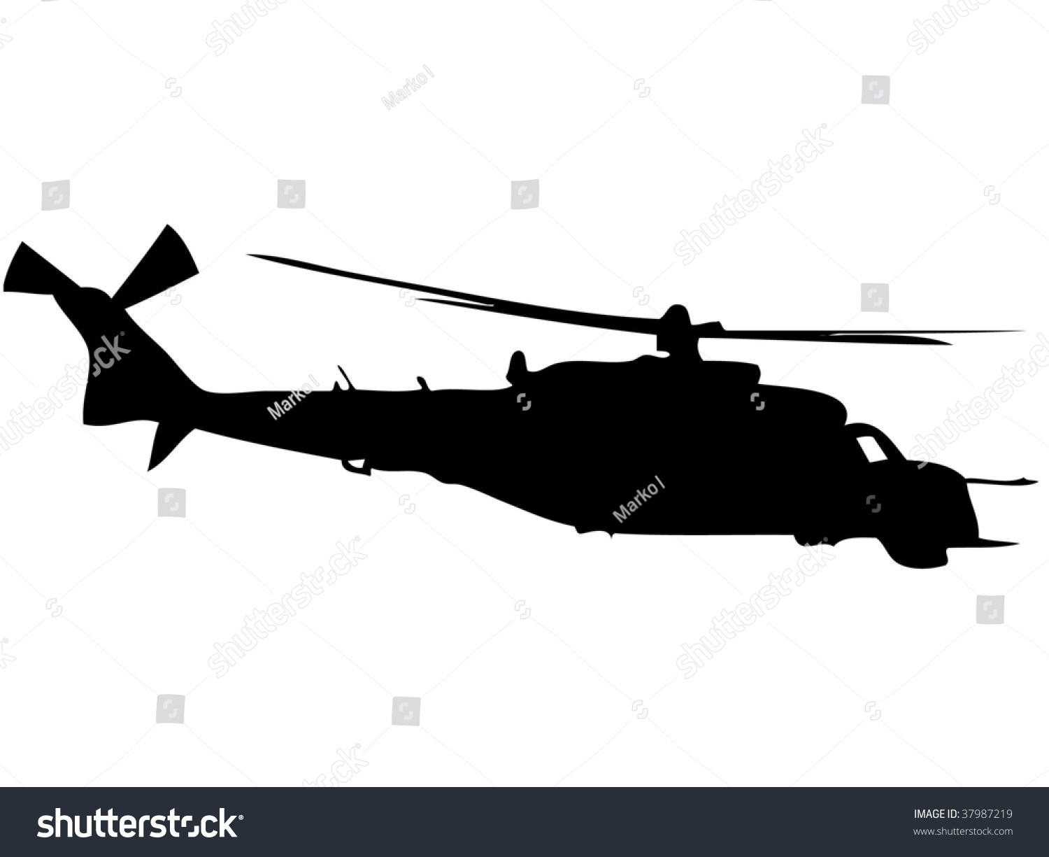 Apache War Machine Vector Silhouette Stock Vector (Royalty Free ...