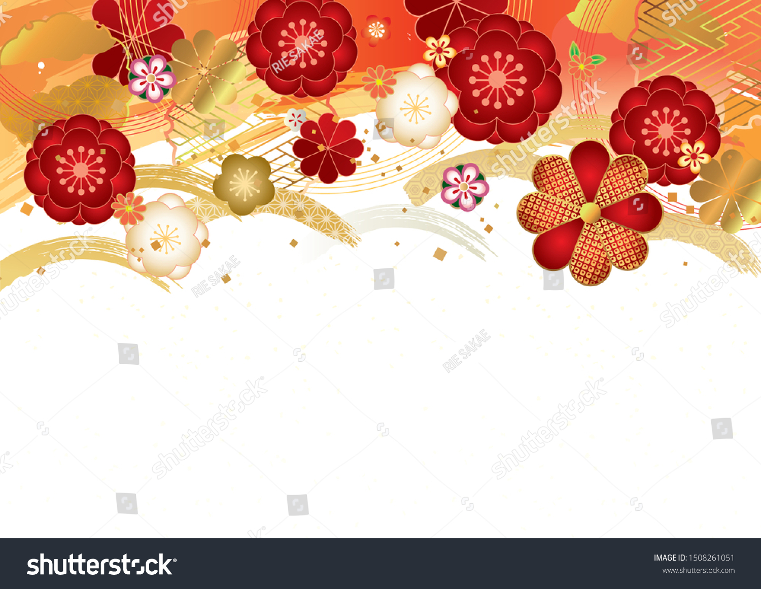 Apanese Pattern Background Material Japanese Plum Stock Vector (Royalty ...