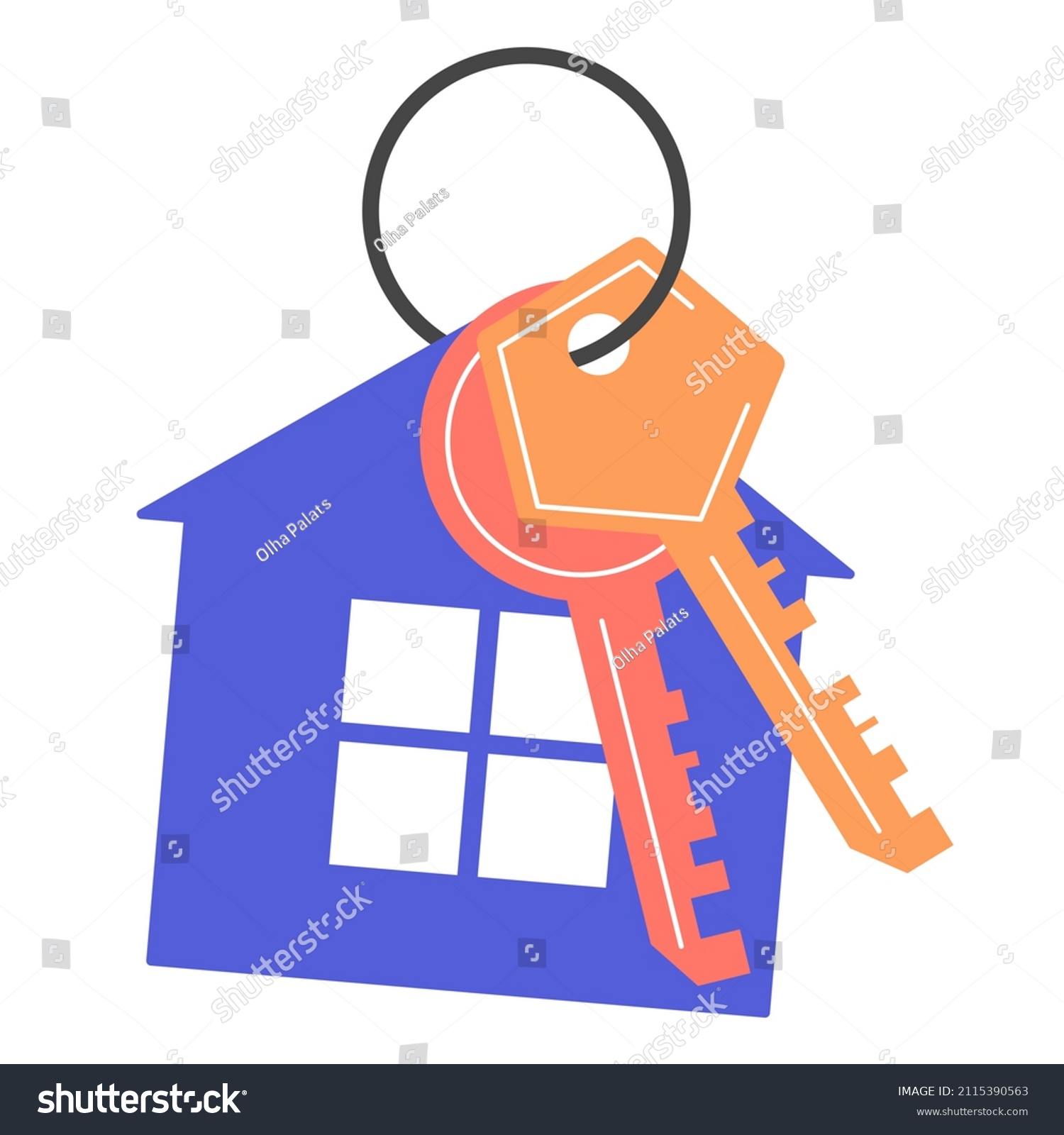 Apartment House Keys Isolated On White Stock Vector (Royalty Free ...