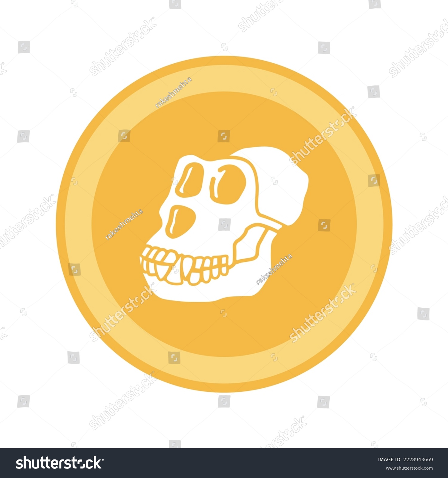 SVG of Ape Coin cryptocurrency golden coin isolated on white background vector illustration svg