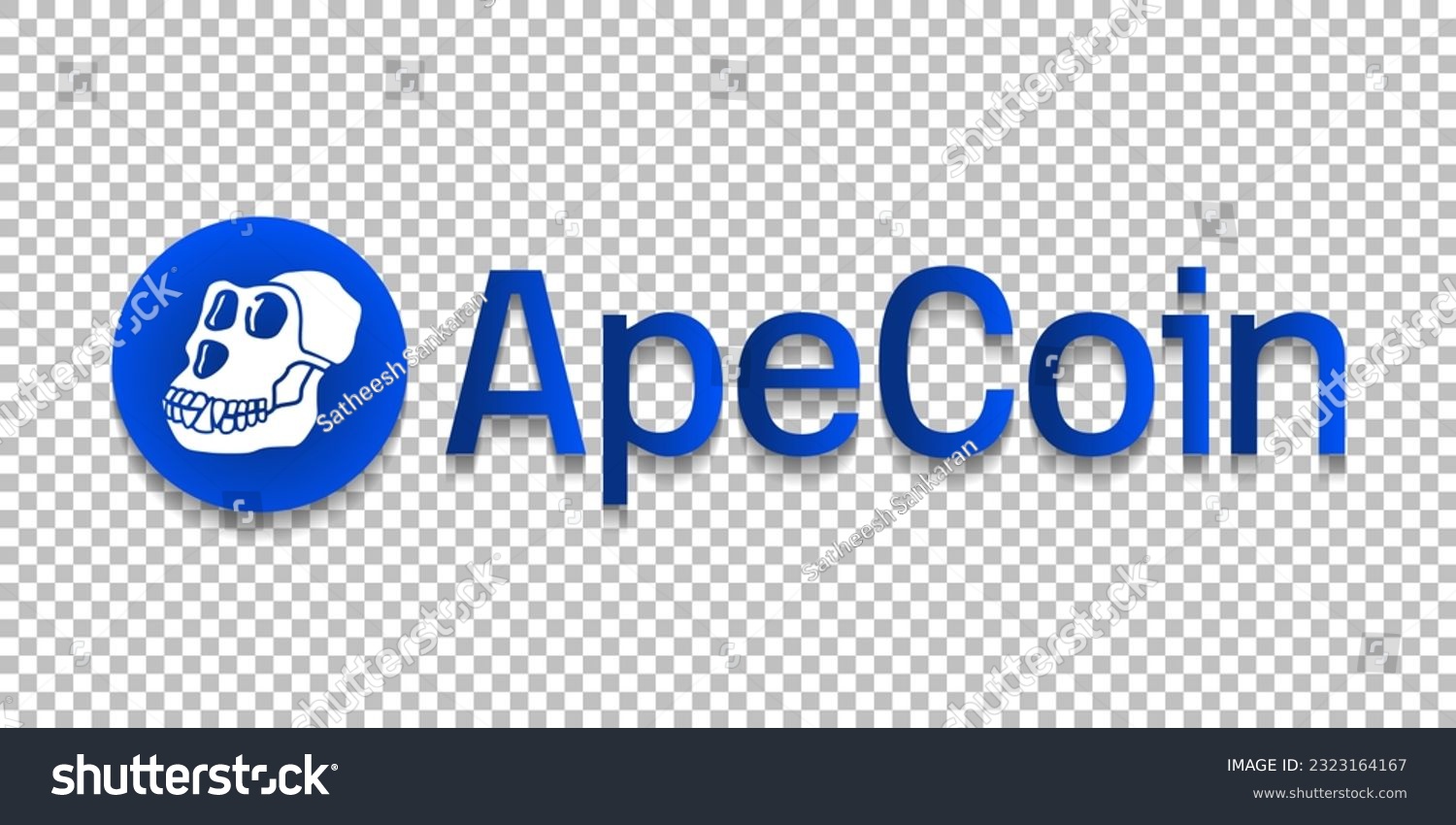 SVG of Apecoin (APE) cryptocurrency logo worldmark isolated on transparent png background vector svg