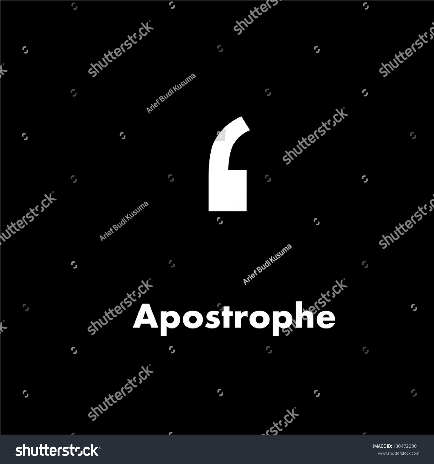 Apostrophe Symbol Punctuation Marks Text Typography: เวกเตอร์สต็อก ...